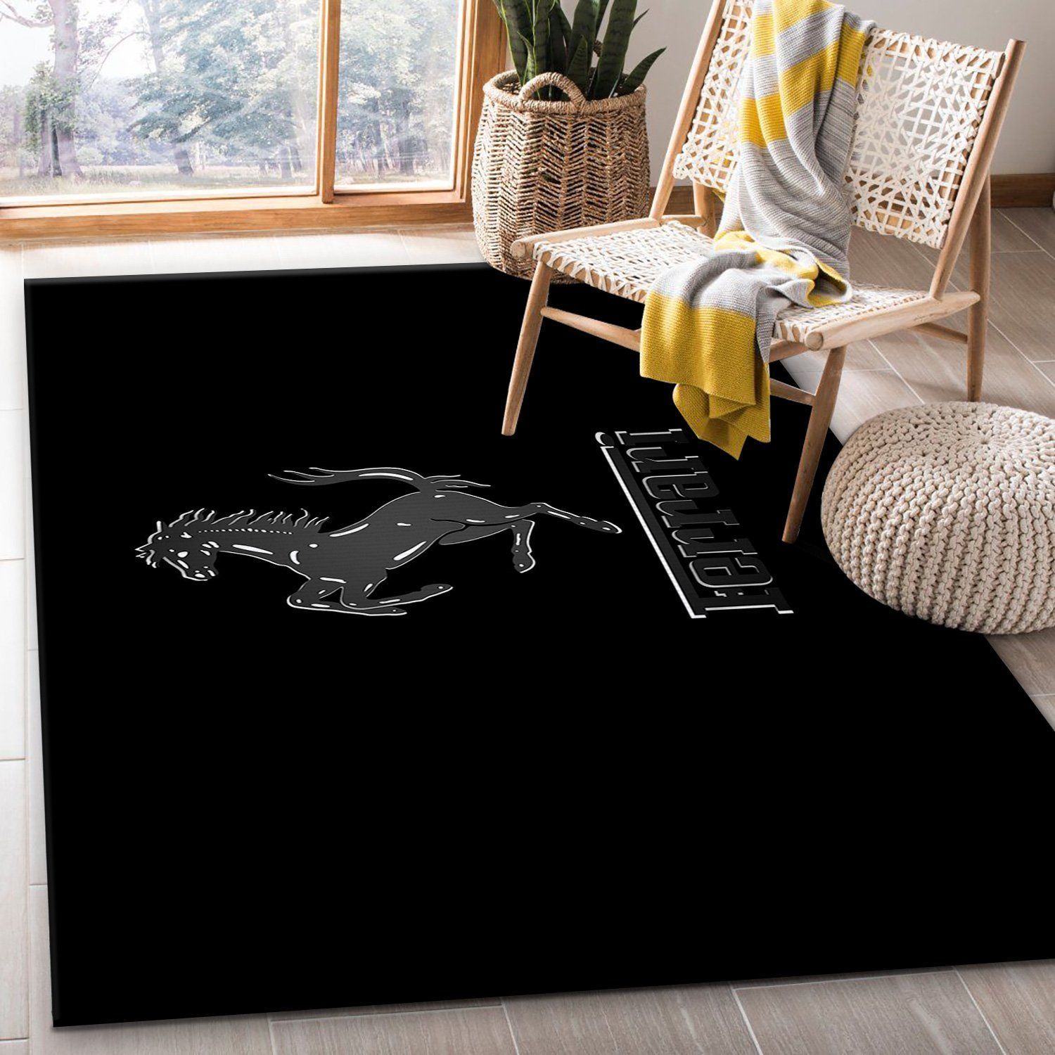 Ferrari Logo Area Rug Living Room Christmas Gift US Decor - Indoor Outdoor Rugs