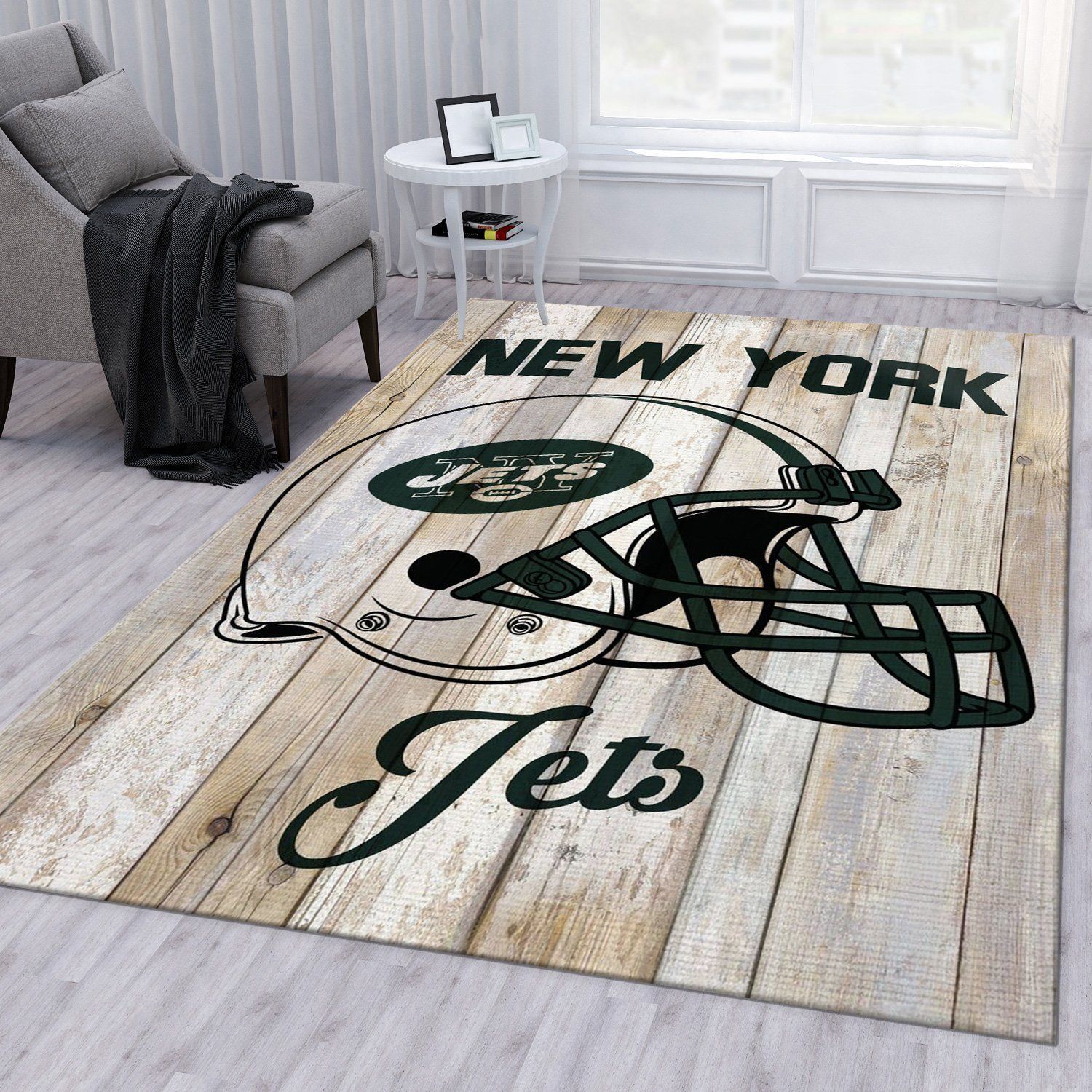 New York Jets Helmet Nfl Football Team Area Rug For Gift Bedroom Rug Home Decor Floor Decor - Indoor Outdoor Rugs