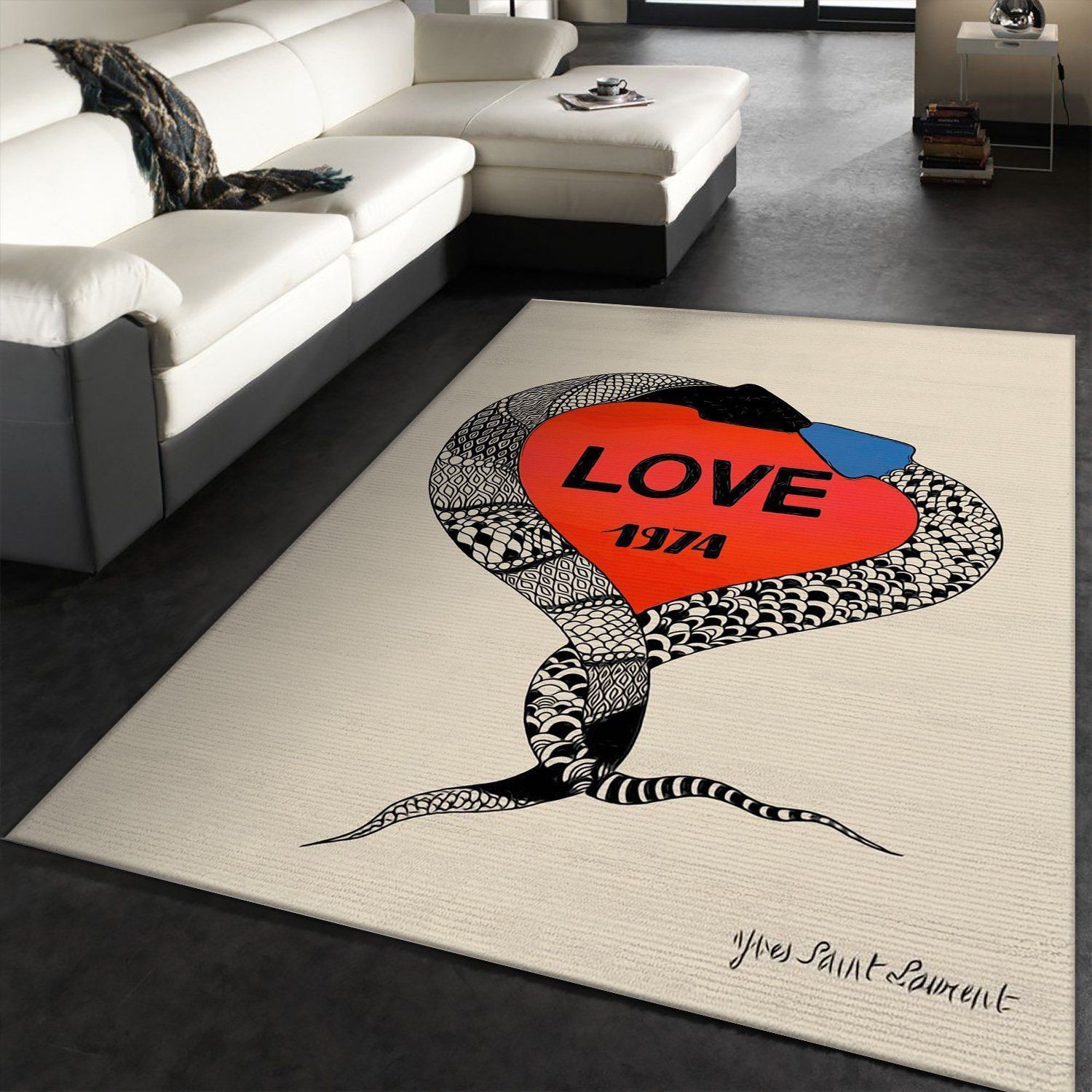 Ysl Vintage Love Poster Area Rugs Living Room Rug Home Decor Floor Decor - Indoor Outdoor Rugs