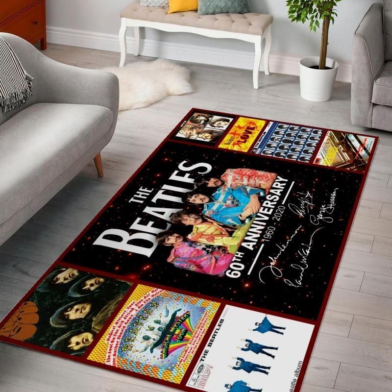 60 Years Of The Beatles Living Room Music Band Area Rugs, Living Room Rug, Christmas Gift US Decor - Indoor Outdoor Rugs