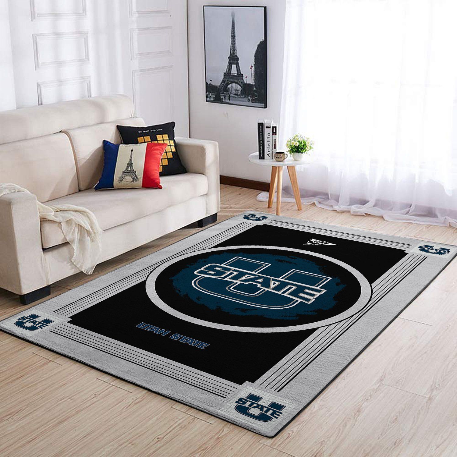 Utah State Aggies Ncaa Team Logo Nice Gift Home Decor Rectangle Area Rug - Indoor Outdoor Rugs