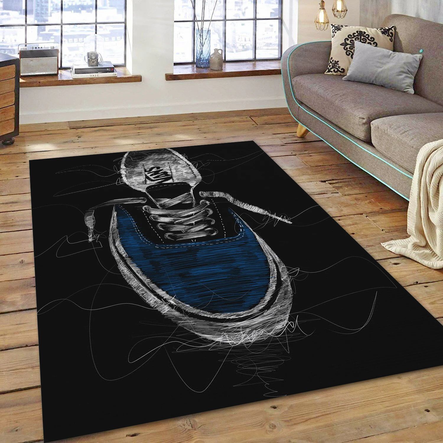 Sneakers Fashion Brand Area Rug, Bedroom Rug - US Decor - Indoor Outdoor Rugs