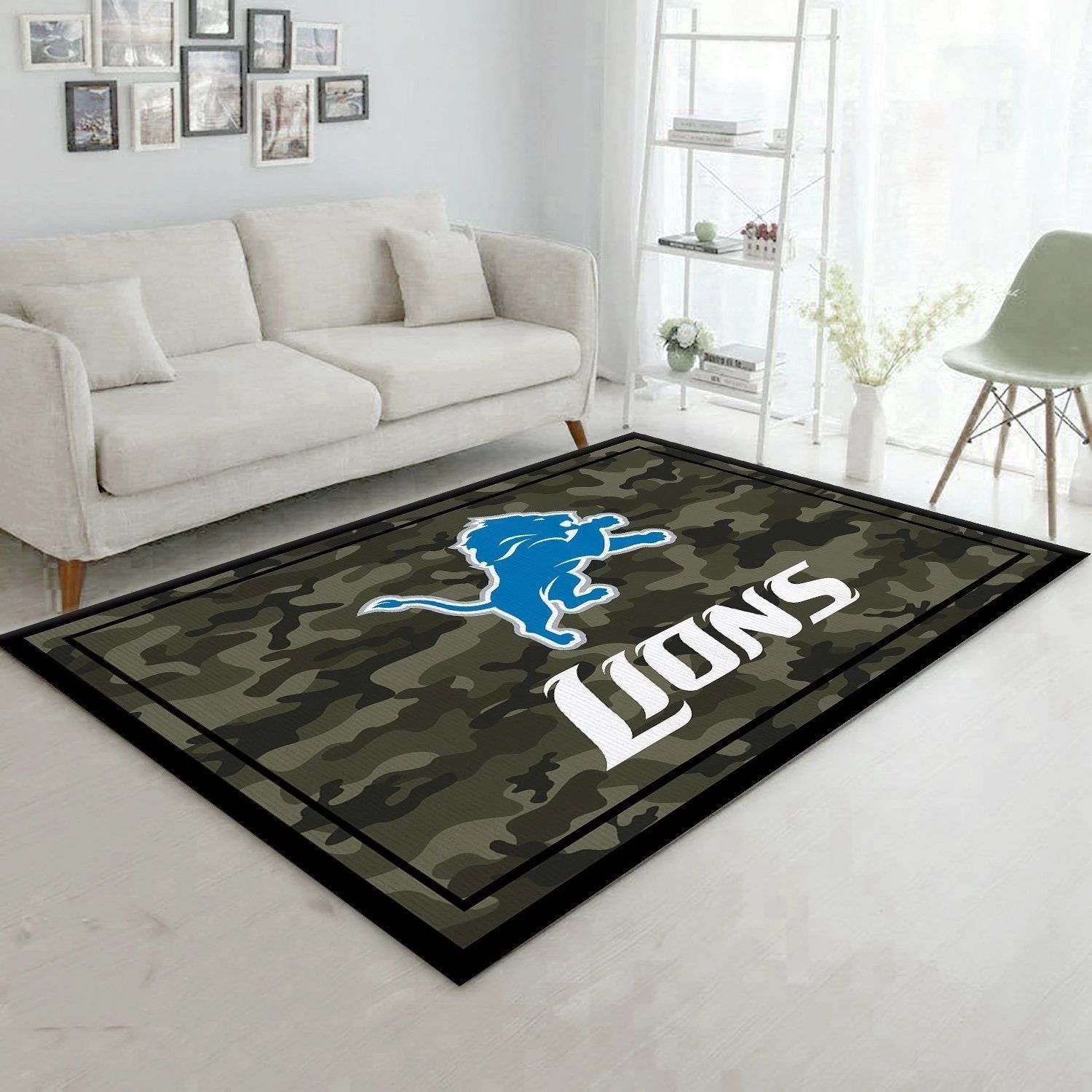 DETROIT LIONS NFL TEAM LOGO CAMO STYLE NICE GIFT HOME DECOR RECTANGLE AREA RUG RER U6Y8 - Indoor Outdoor Rugs