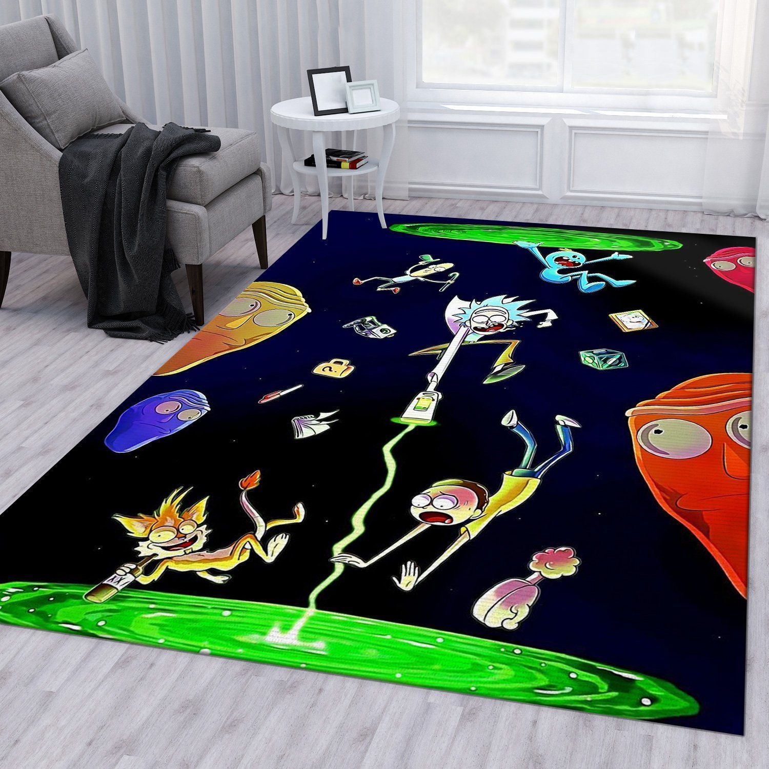 Rick And Morty Area Rug For Christmas Living Room Rug Home Decor Floor Decor - Indoor Outdoor Rugs