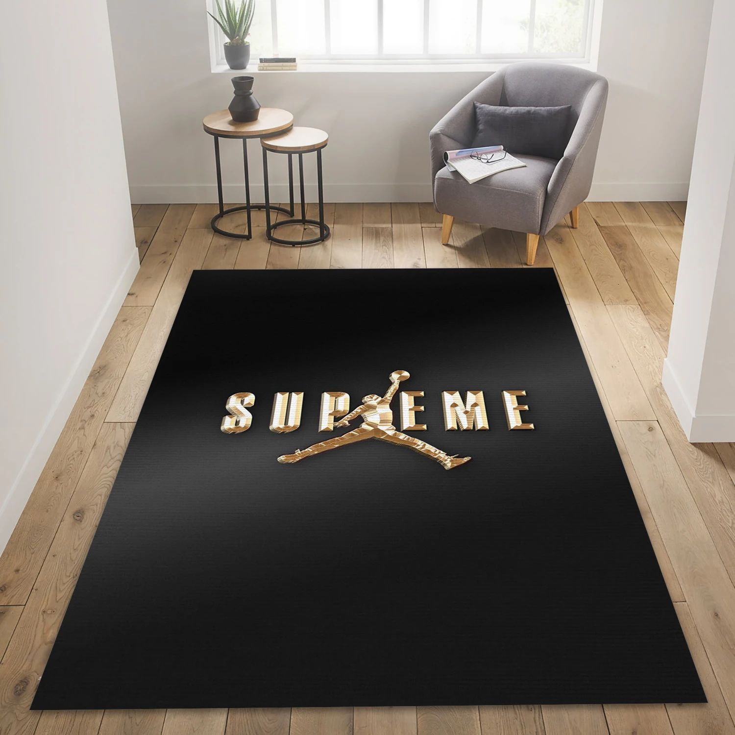 Jordan Fashion Fashion Logo Area Rug, Living Room Rug - Family US Decor - Indoor Outdoor Rugs