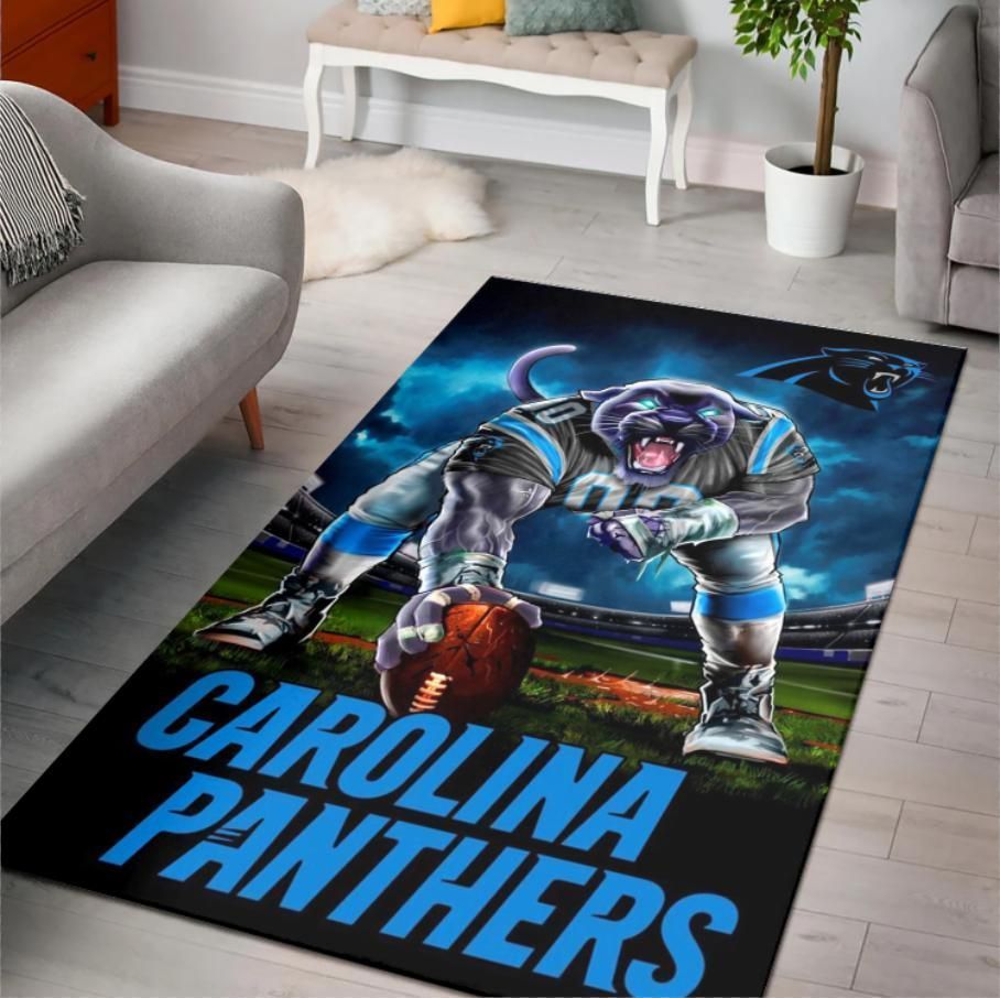 Carolina Panthers Ferocious Football Nfl Area Rug Rugs For Living Room Rug Home Decor - Indoor Outdoor Rugs