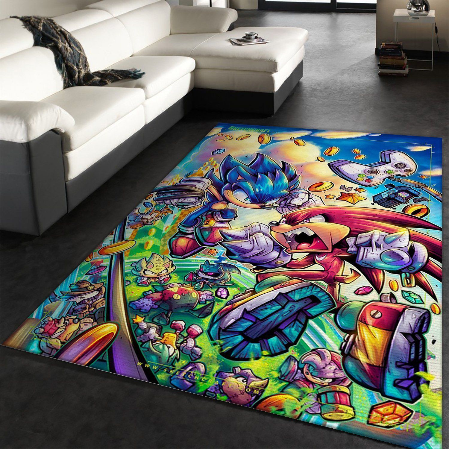 Sonic Fighters Cover Final Disney Area Rug, Living Room Rug, Floor Decor - Indoor Outdoor Rugs