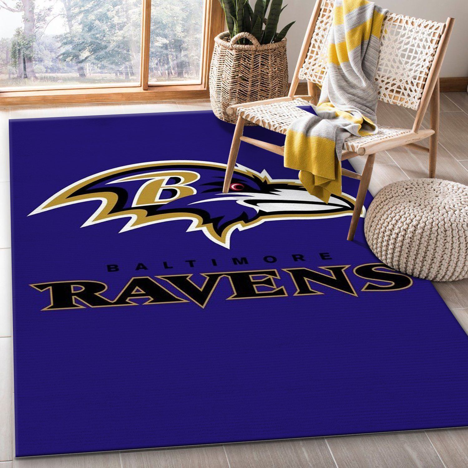 Baltimore Ravens Nfl Area Rug Bedroom Rug Christmas Gift US Decor - Indoor Outdoor Rugs