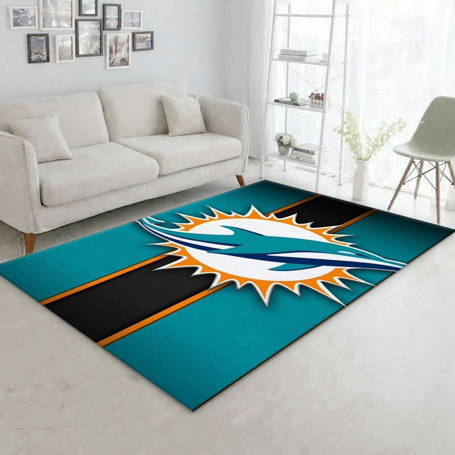 Miami Dolphins 9 NFL Area Rug For Christmas Bedroom Rug Home Decor Floor Decor - Indoor Outdoor Rugs