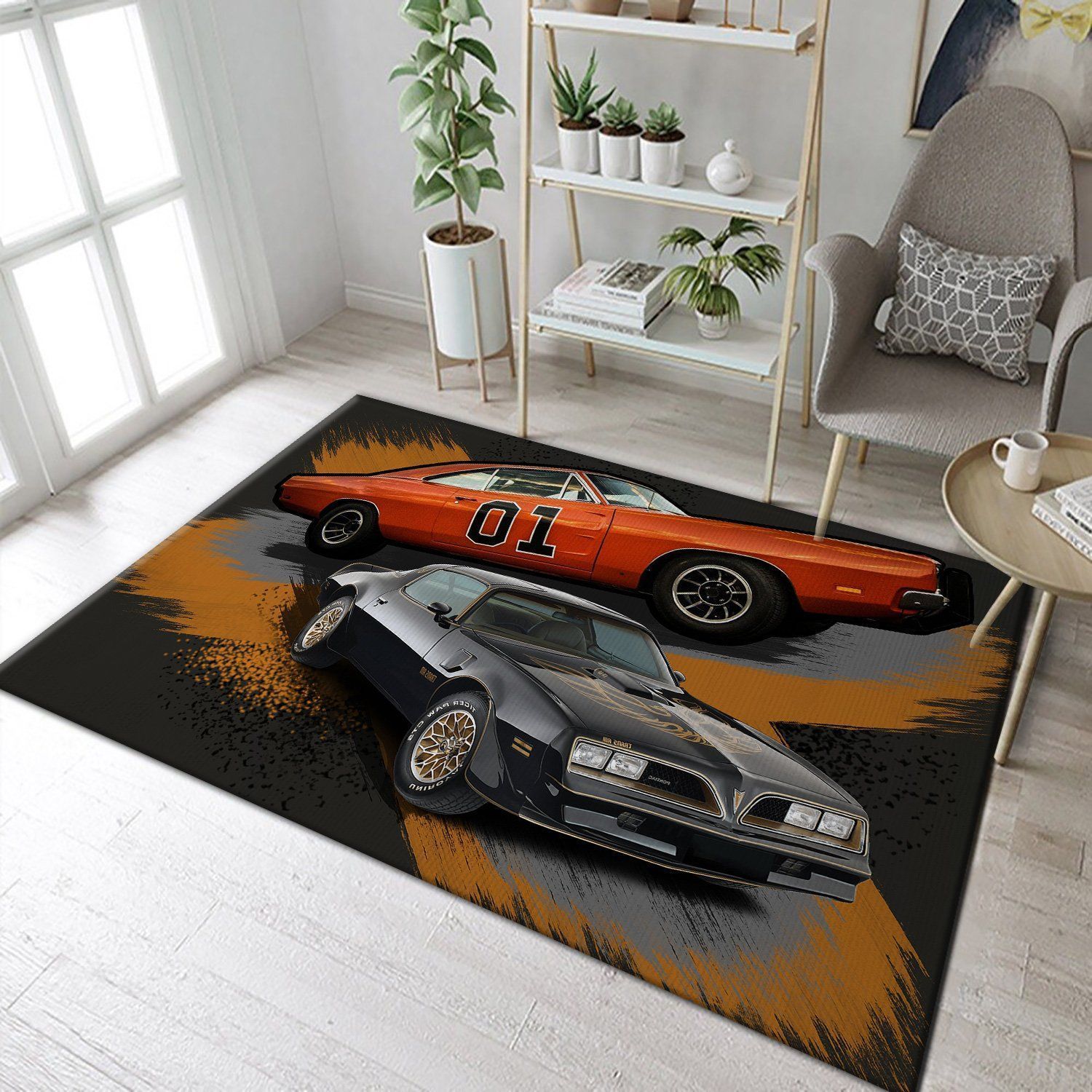 Doh Rug Smokey And The Bandit The Dukes Of Hazzard Trans Am General Lee Living Room Rugs Floor Decor - Indoor Outdoor Rugs