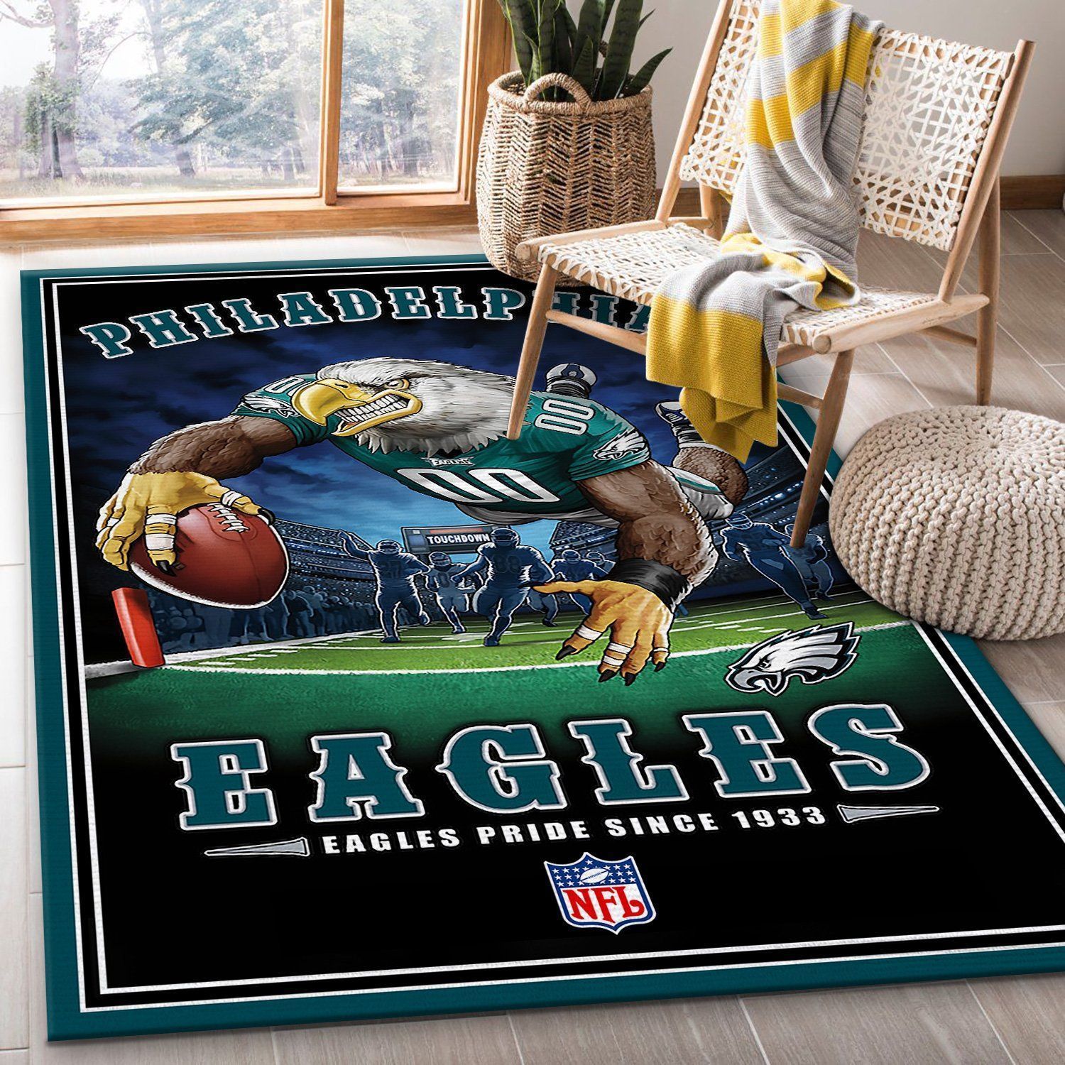 Philadelphia Eagles NFL Team Pride Nice Gift Home Decor Rectangle Area Rug RER G1F5 - Indoor Outdoor Rugs