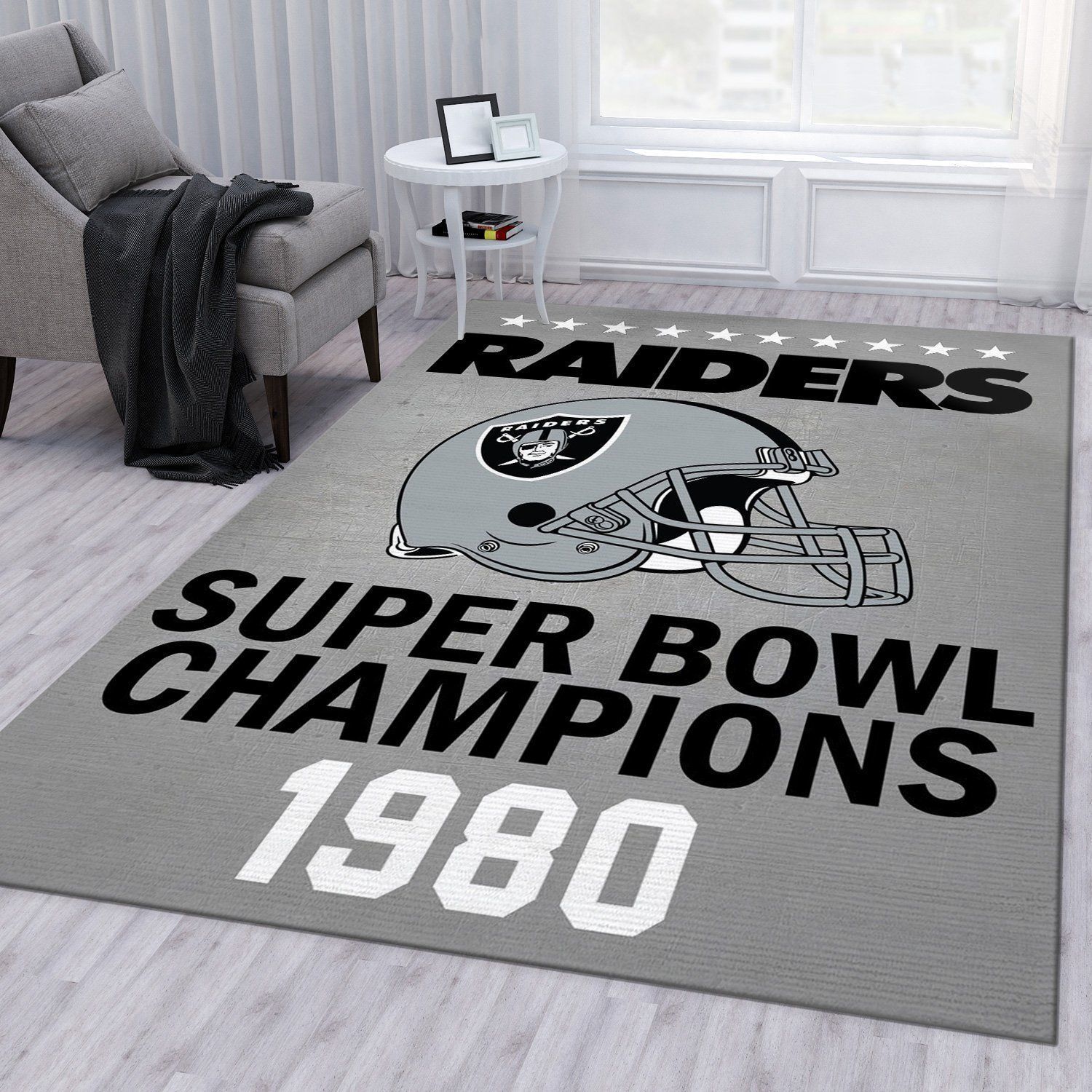 Oakland Raiders 1980 Nfl Football Team Area Rug For Gift Living Room Rug Christmas Gift US Decor - Indoor Outdoor Rugs