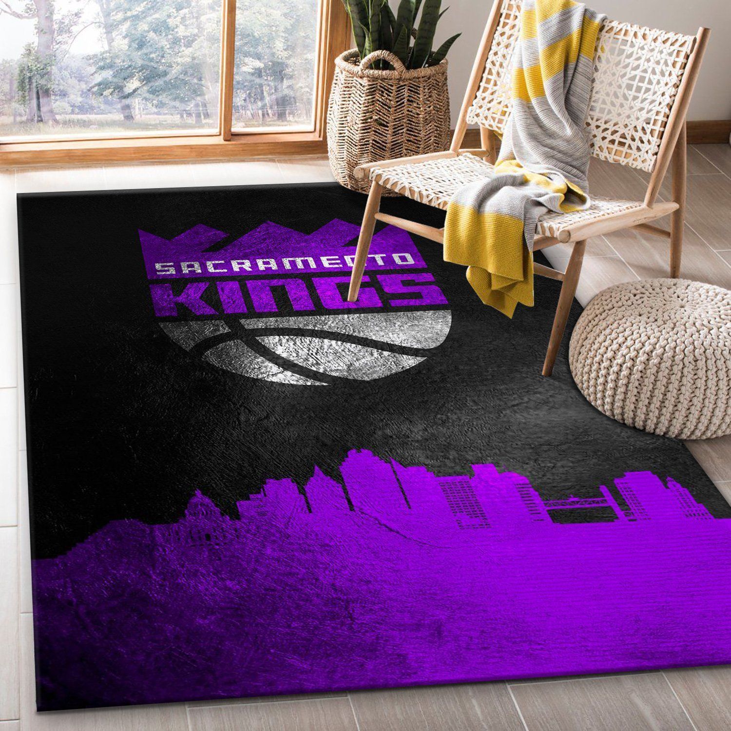 Sacramento Kings Skyline Area Rug, Kitchen Rug, Home US Decor - Indoor Outdoor Rugs