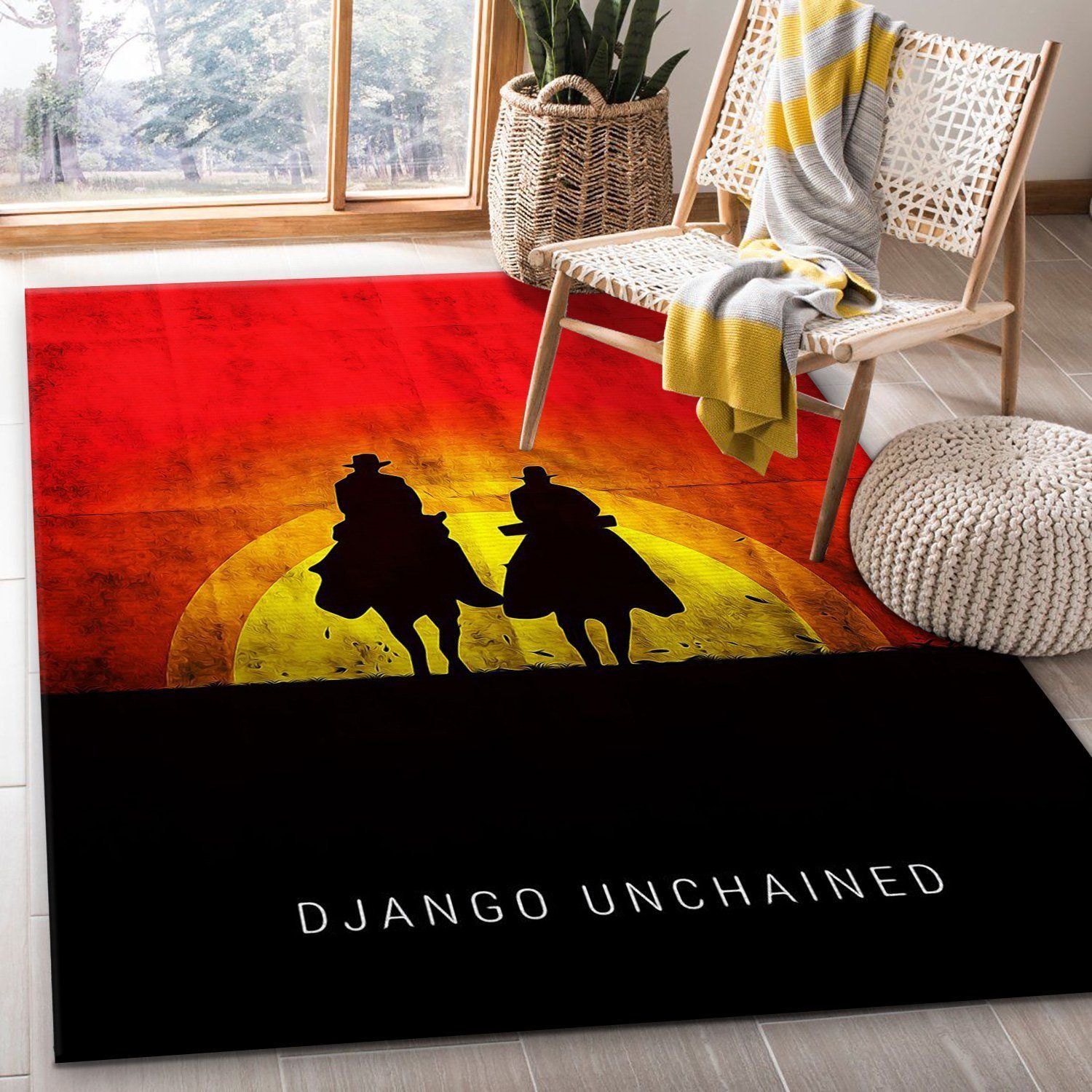 Django Unchained Area Rug Movie Rug Family Gift US Decor - Indoor Outdoor Rugs