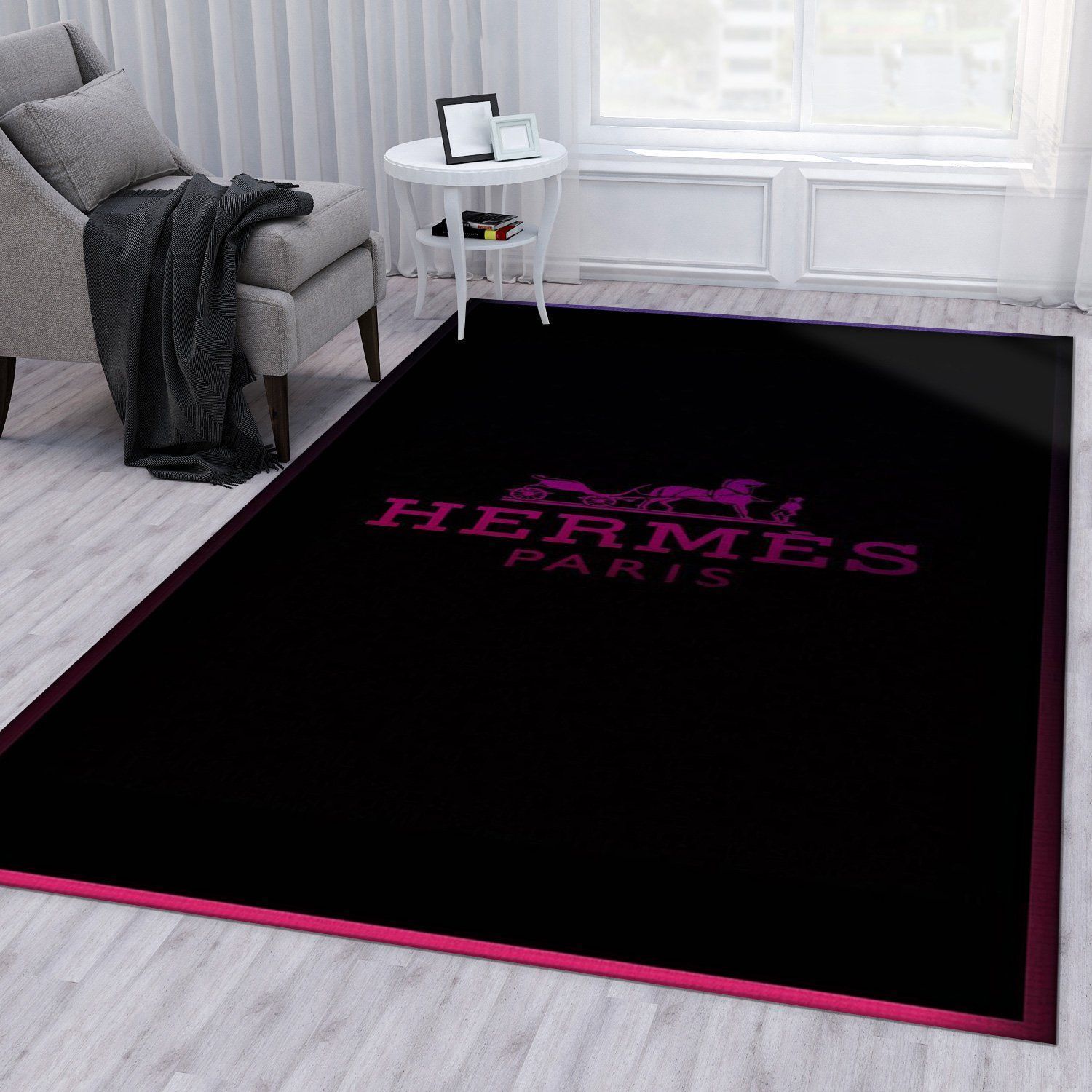 Hermes Ver6 Fashion Brand Area Rug Bedroom Rug Family Gift US Decor - Indoor Outdoor Rugs