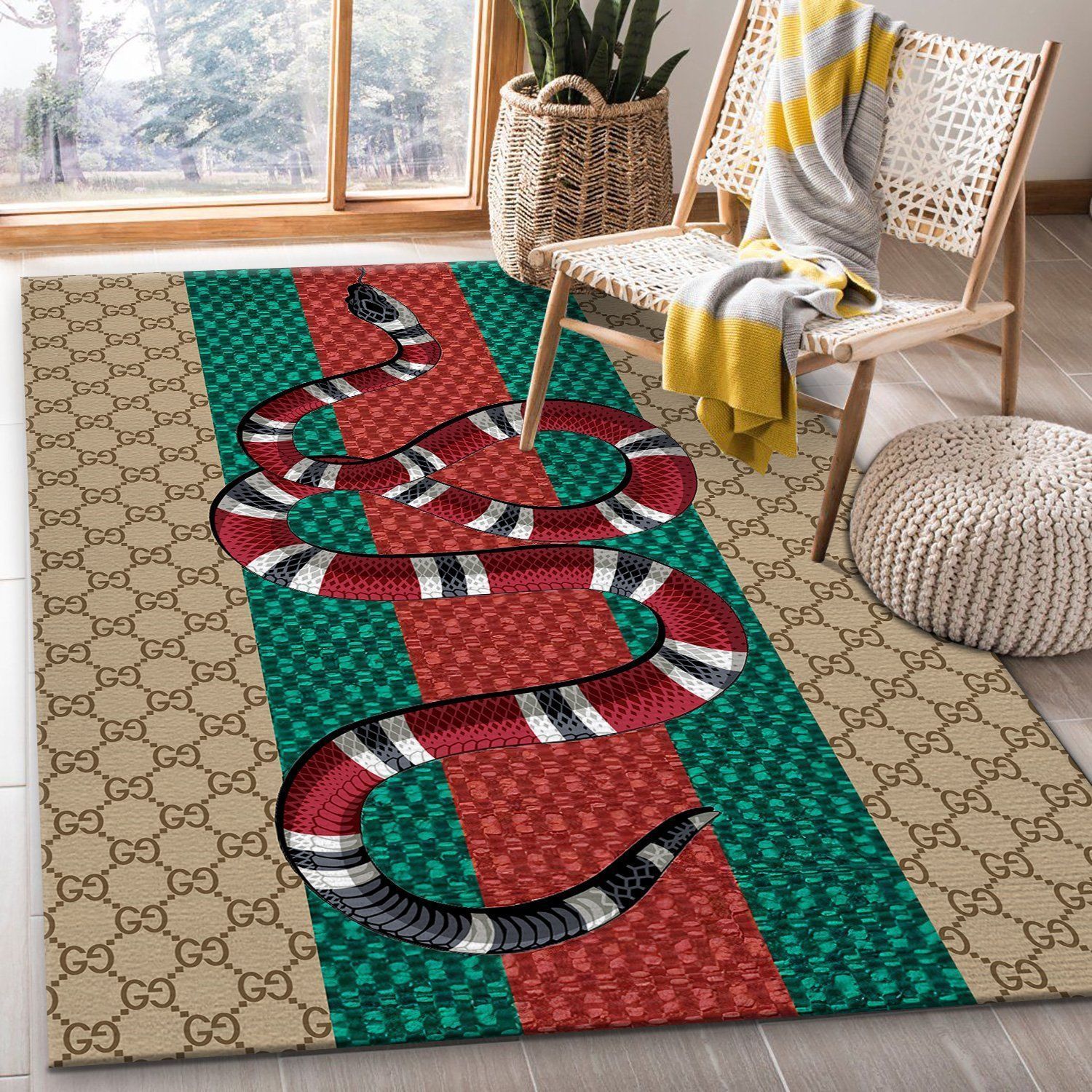 Gucci Area Rug Living Room Carpet Christmas Gift Floor Decor The US Decor - Indoor Outdoor Rugs