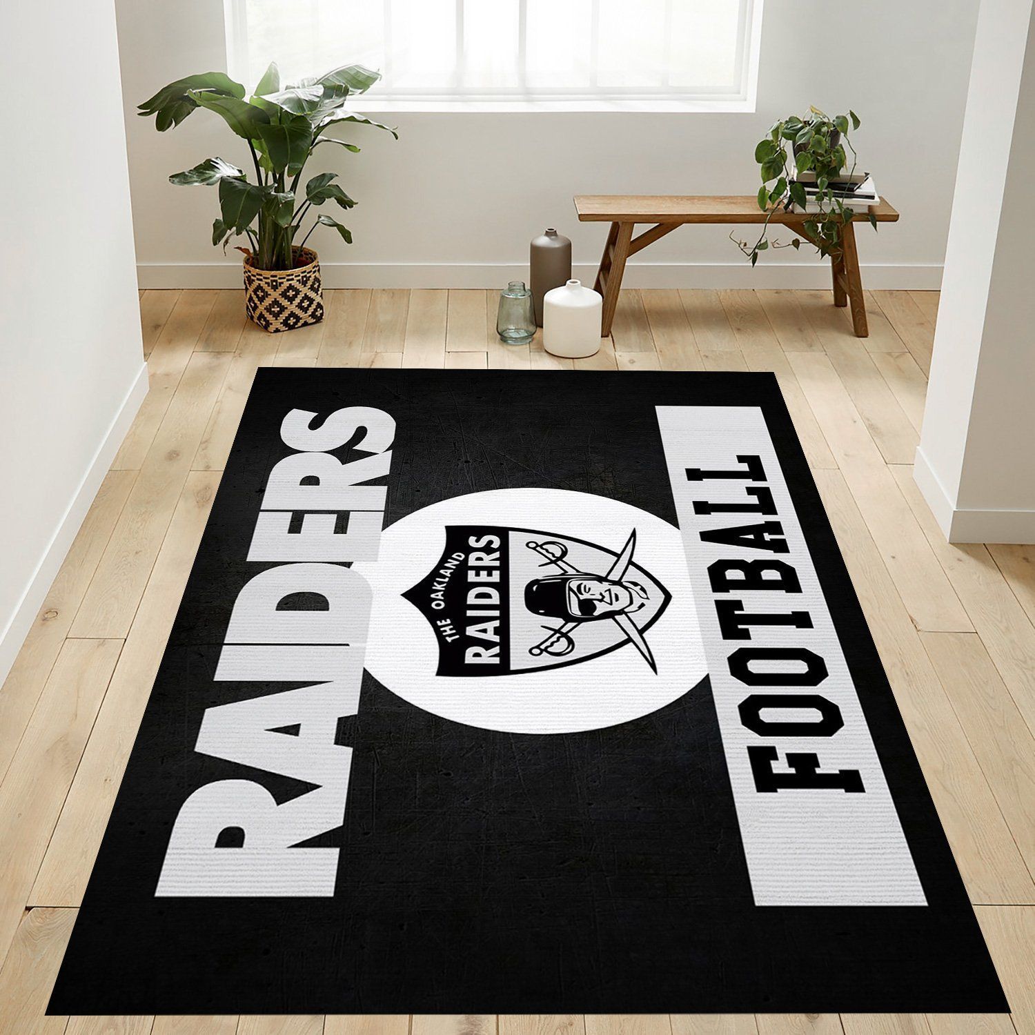 Raiders Football Banner Nfl Area Rug Bedroom Rug Home Decor Floor Decor - Indoor Outdoor Rugs