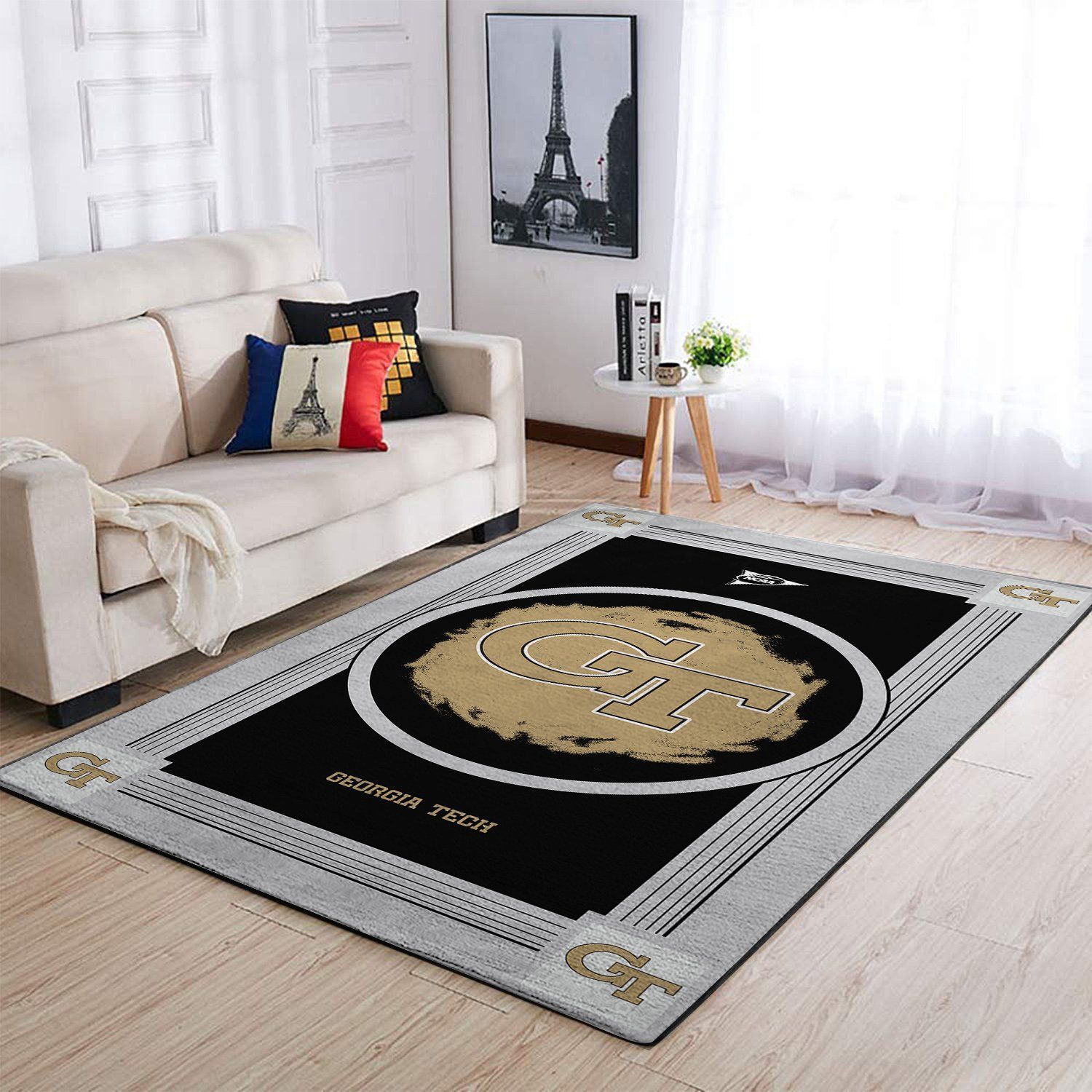 Georgia Tech Yellow Jackets Ncaa Team Logo Nice Gift Home Decor Rectangle Area Rug - Indoor Outdoor Rugs