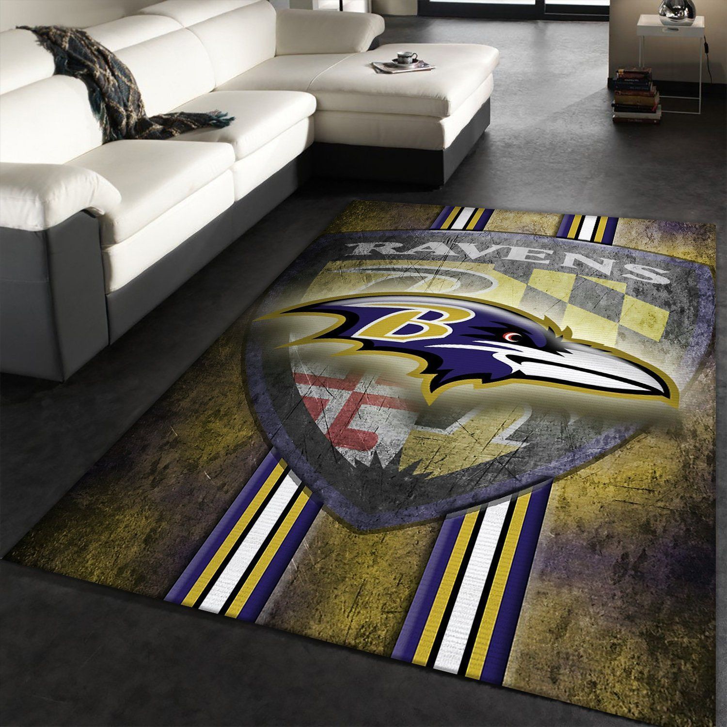 Baltimore Ravens Spirit Area Rug BB221039 Football Floor Decor The US Decor - Indoor Outdoor Rugs