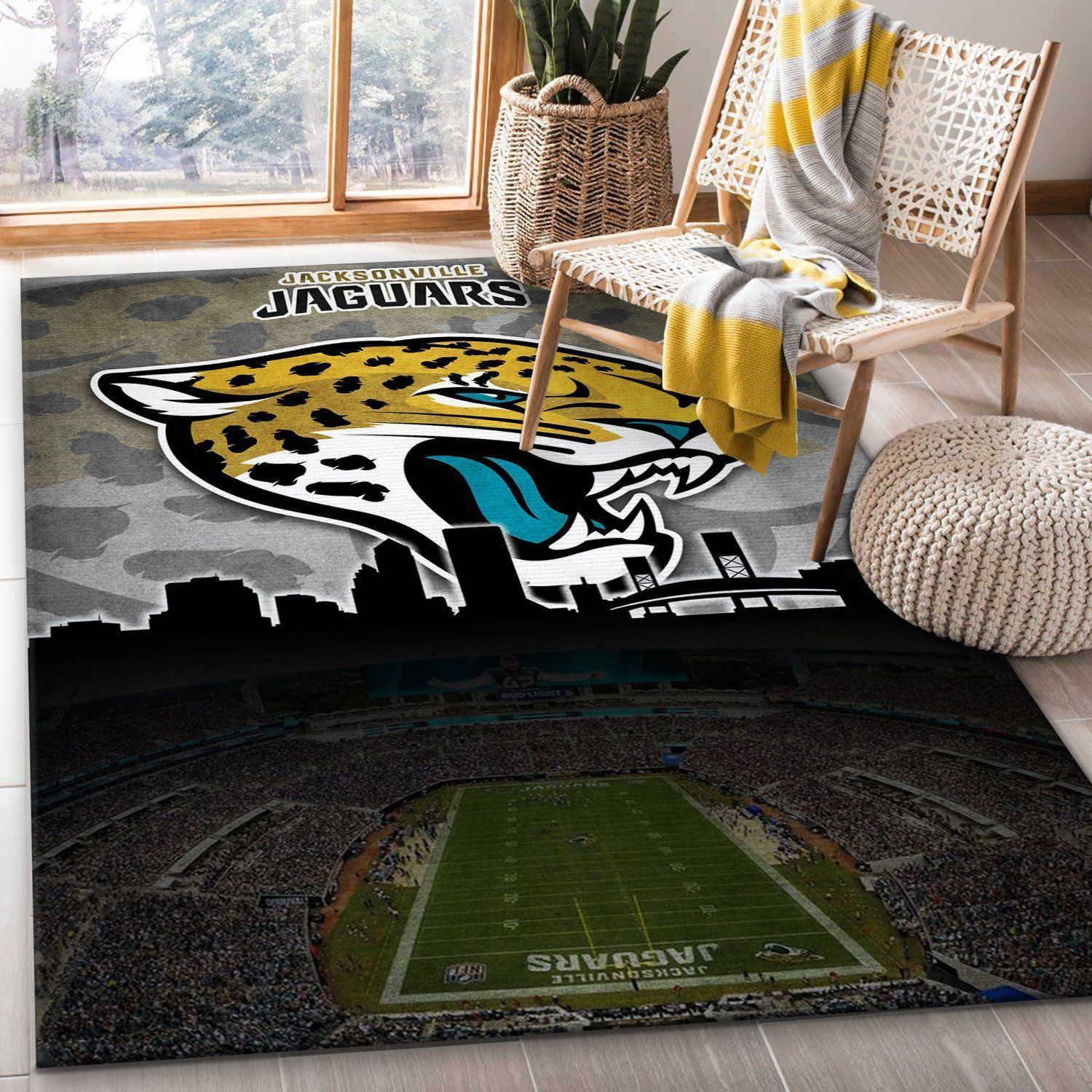 Jacksonville Jaguars NFL Rug Bedroom Rug Christmas Gift US Decor - Indoor Outdoor Rugs