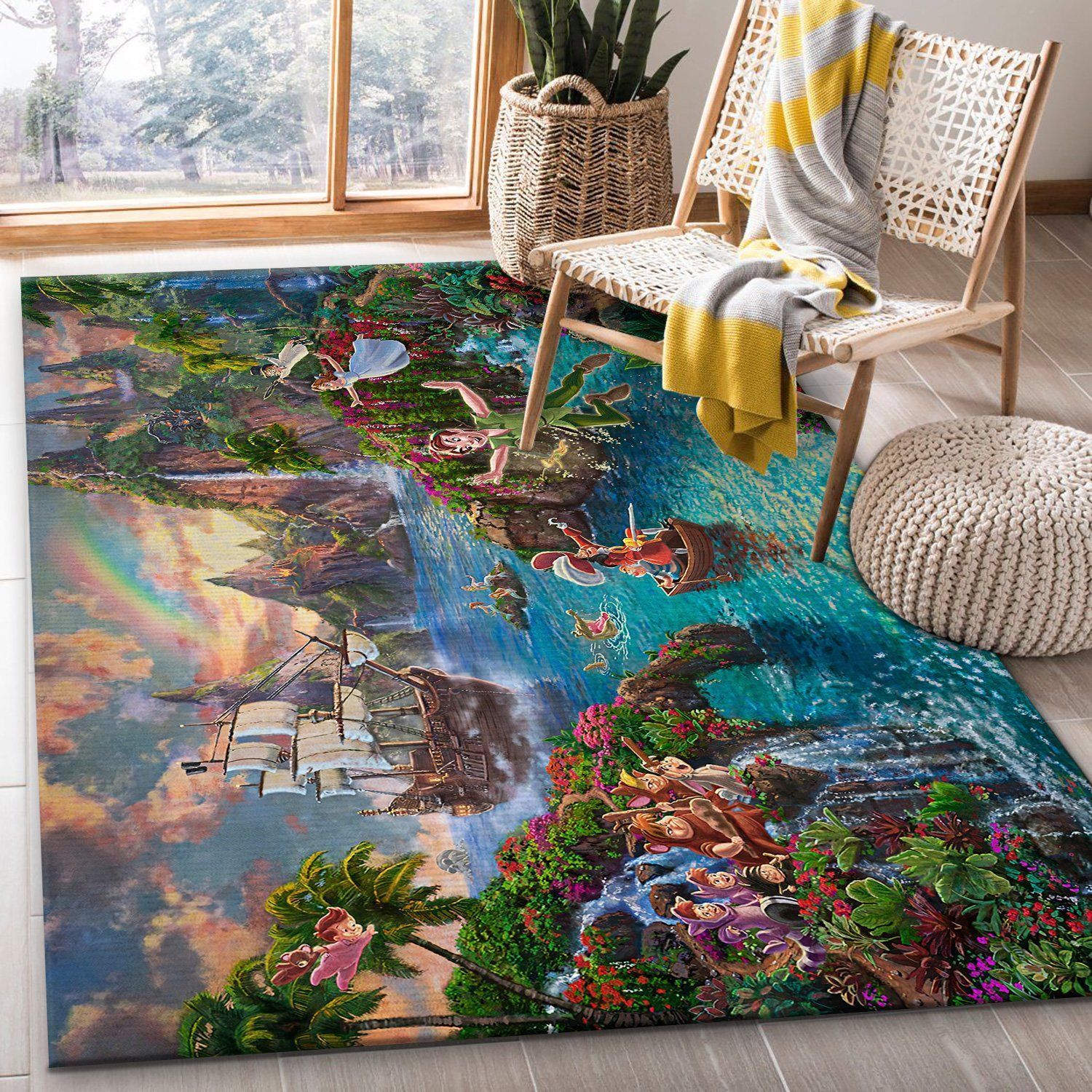 Disney Peter Pan Area Rug Geeky Carpet Floor Decor - Indoor Outdoor Rugs