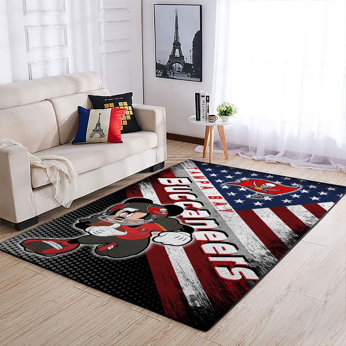 Tampa Bay Buccaneers Nfl Team Logo Mickey Us Style Nice Gift Home Decor Rectangle Area Rug - Indoor Outdoor Rugs