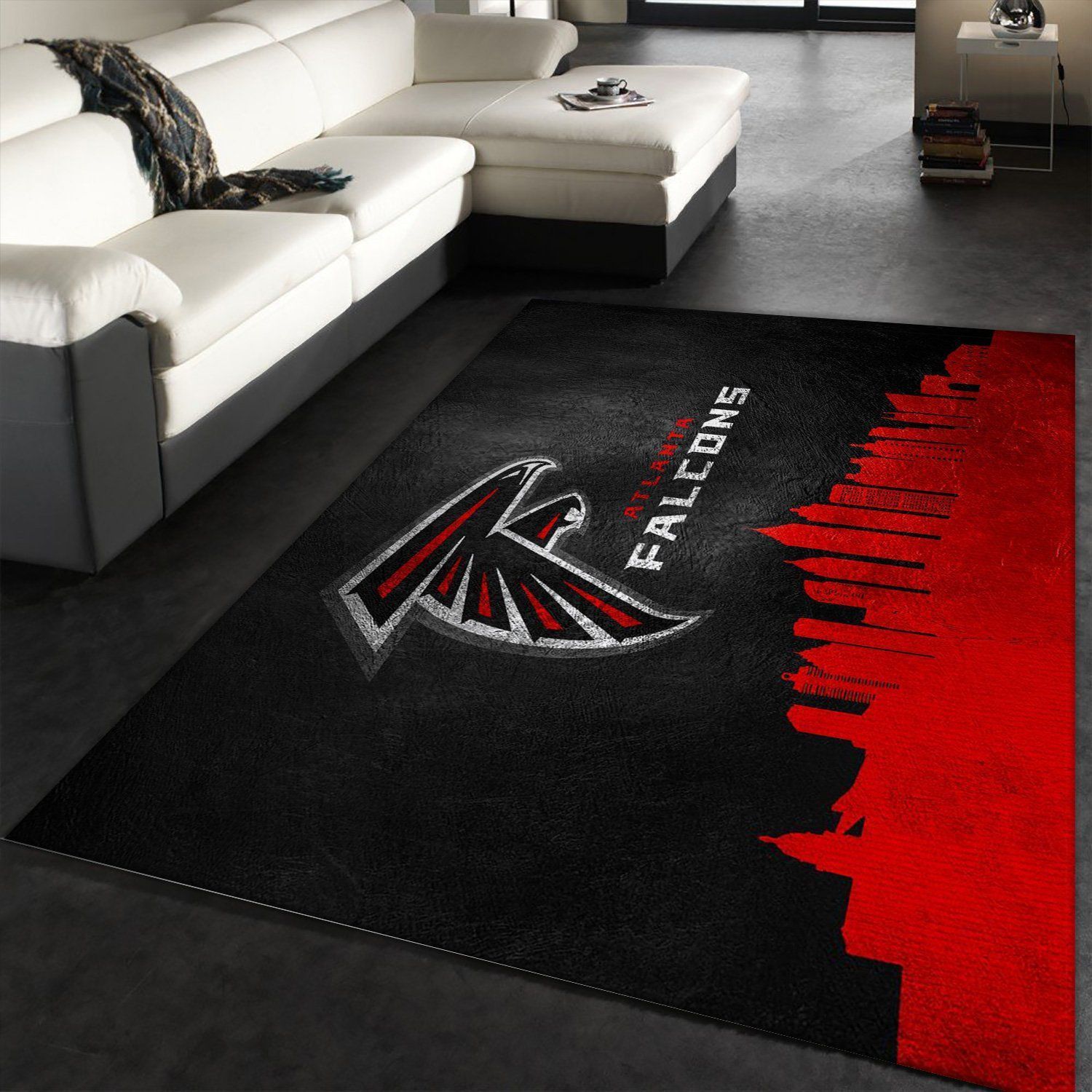 Atlanta Falcons Skyline NFL Area Rug Carpet, Living room and bedroom Rug, US Gift Decor - Indoor Outdoor Rugs