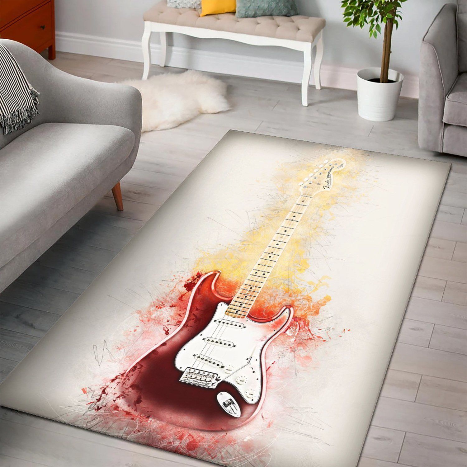 Yngwie Malmsteen Printing Instrument Rug Kitchen Rug Home Decor - Indoor Outdoor Rugs