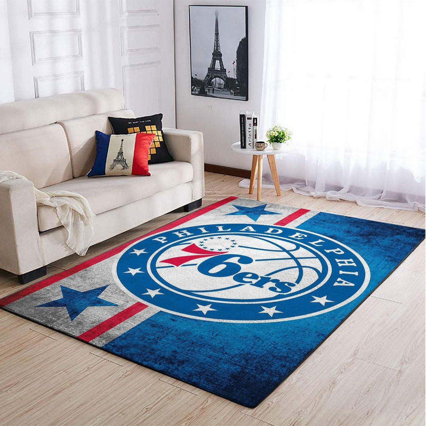 Philadelphia 76ers Nba Team Logo Style Nice Gift Home Decor Rectangle Area Rug - Indoor Outdoor Rugs