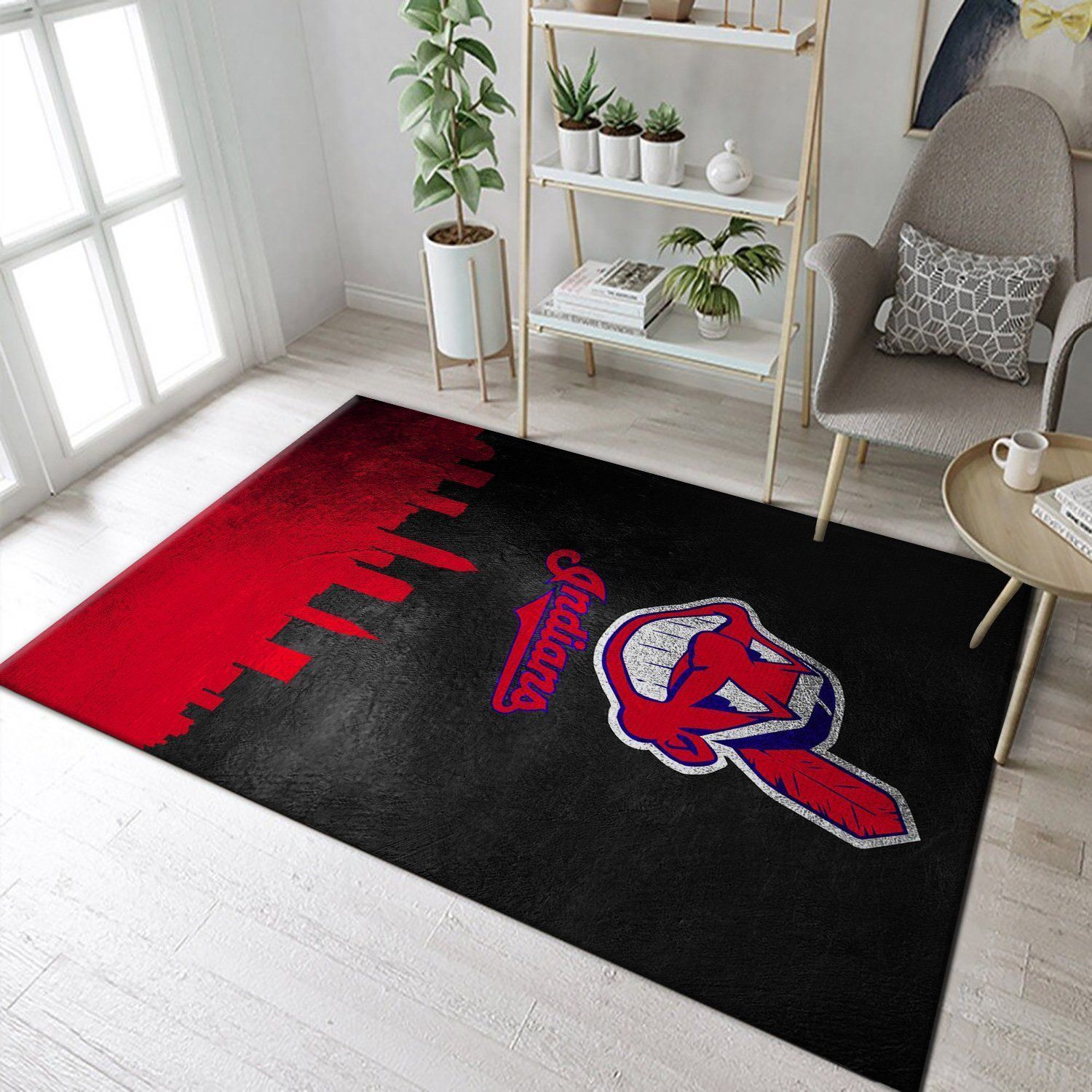 Cleveland Indians Skyline Area Rug Carpet, Living room and bedroom Rug, Christmas Gift US Decor - Indoor Outdoor Rugs