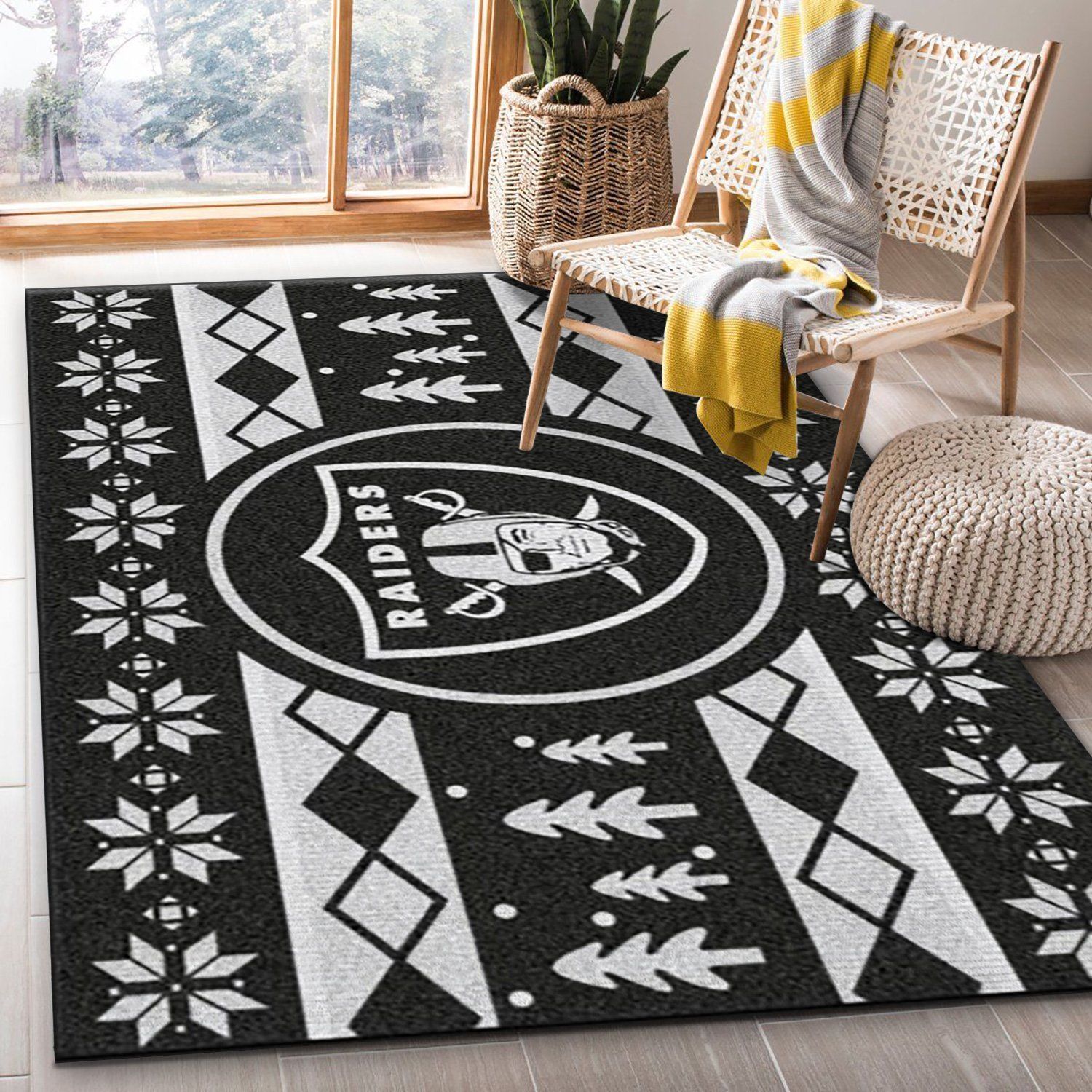 Las Vegas Raiders Nfl Area Rug, Bedroom Rug, US Gift Decor - Indoor Outdoor Rugs