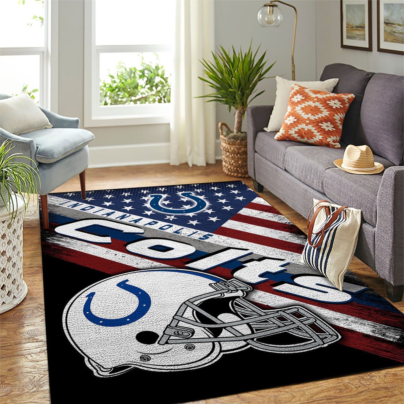 Indianapolis Colts Nfl Team Logo American Style Nice Gift Home Decor Area Rug Rugs For Living Room - Indoor Outdoor Rugs