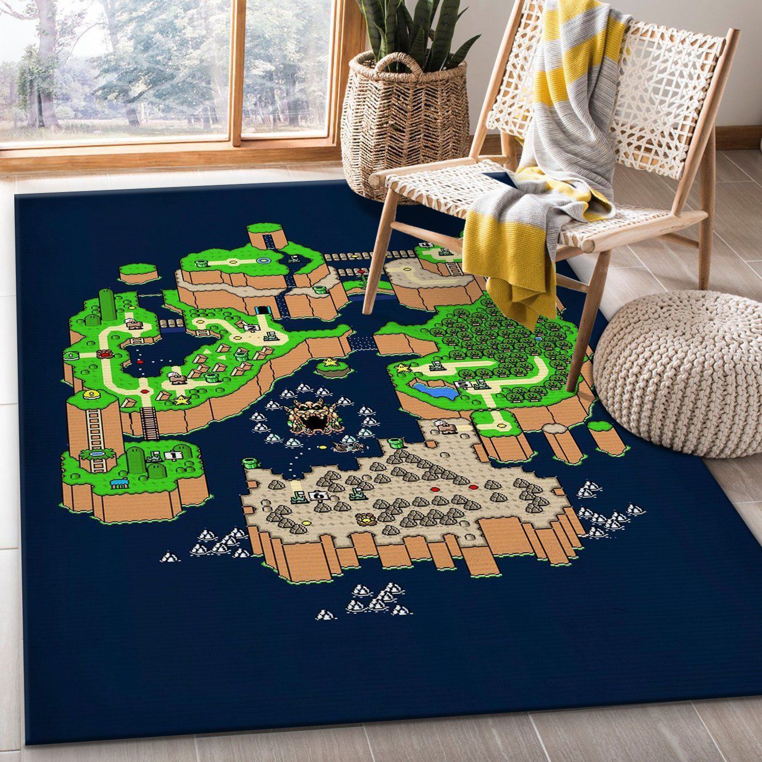 Super Mario World Map Christmas Gift Rug Bedroom Rug Home Decor Floor Decor - Indoor Outdoor Rugs