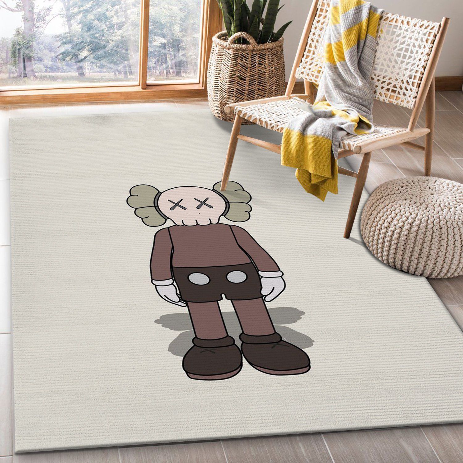 Kaws Standing Brown Rug Bedroom Rug Home US Decor - Indoor Outdoor Rugs