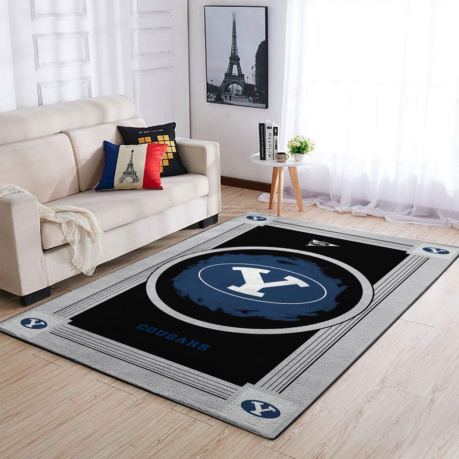 Byu Cougars Ncaa Team Logo Nice Gift Home Decor Rectangle Area Rug - Indoor Outdoor Rugs