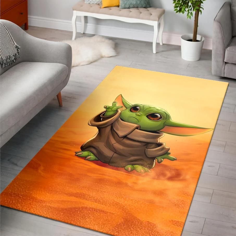 Baby Yoda Cute The Mandalorian Star Wars Movies Area Rug Rugs For Living Room Rug Home Decor - Indoor Outdoor Rugs