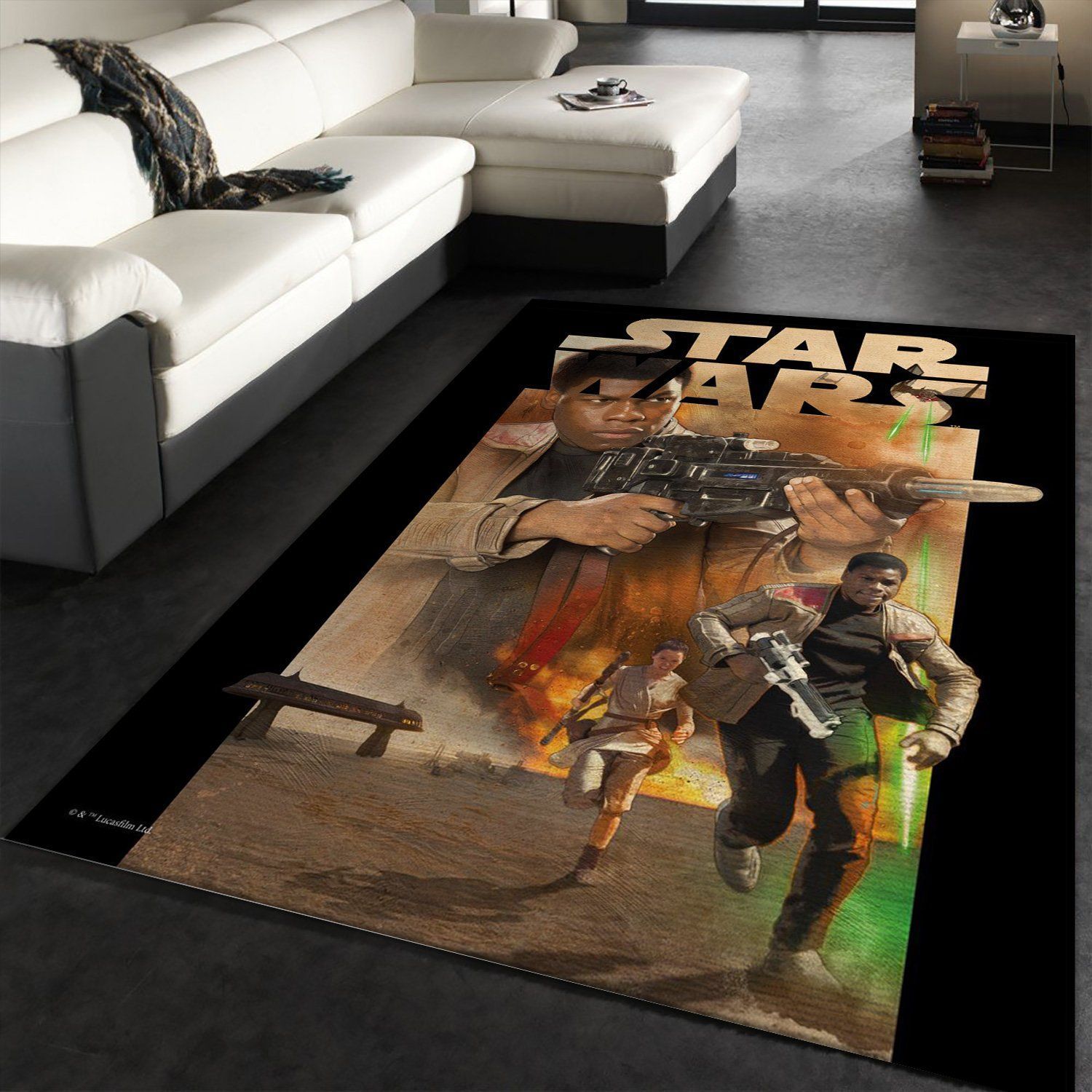 Escape From Jakku Rug, Dark Side vs Light Side, Home Decor Floor Decor - Indoor Outdoor Rugs