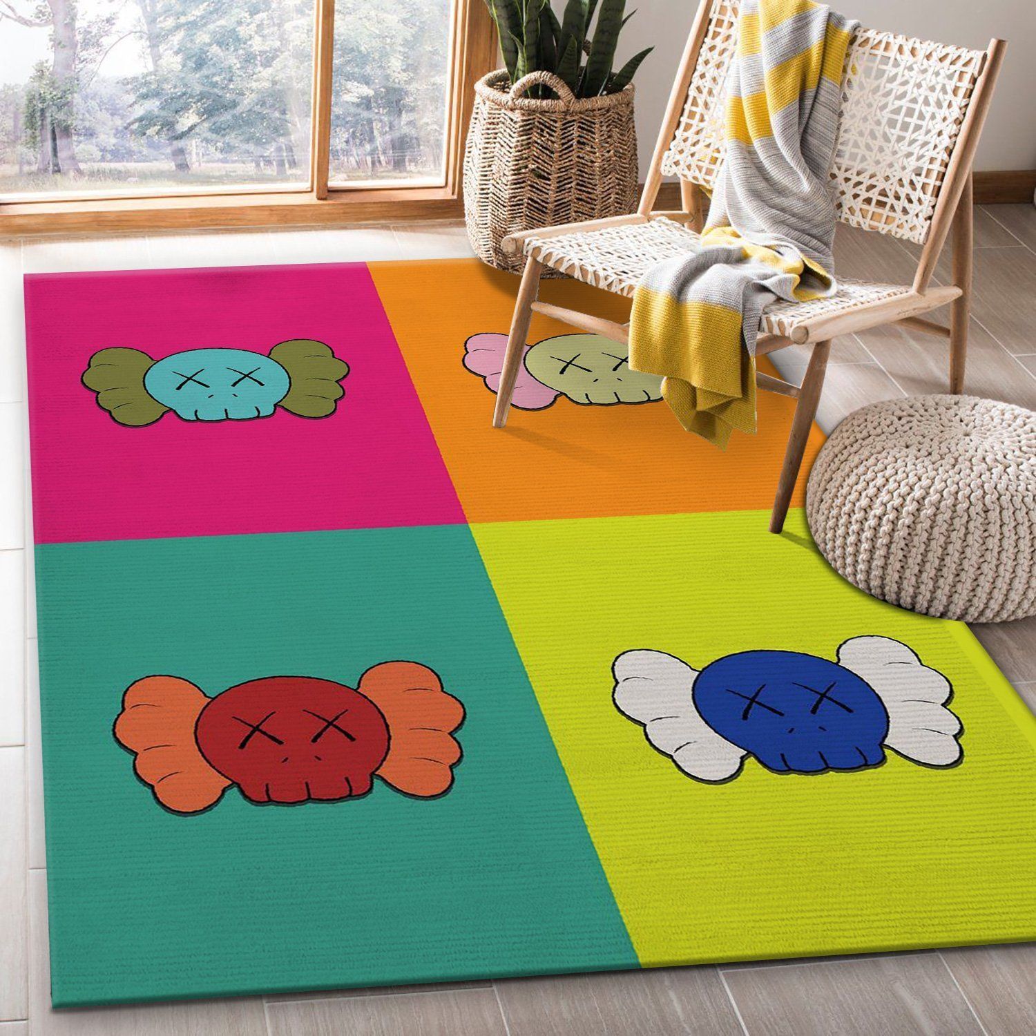 Kaws Area Rugs Living Room Rug Christmas Gift US Decor - Indoor Outdoor Rugs