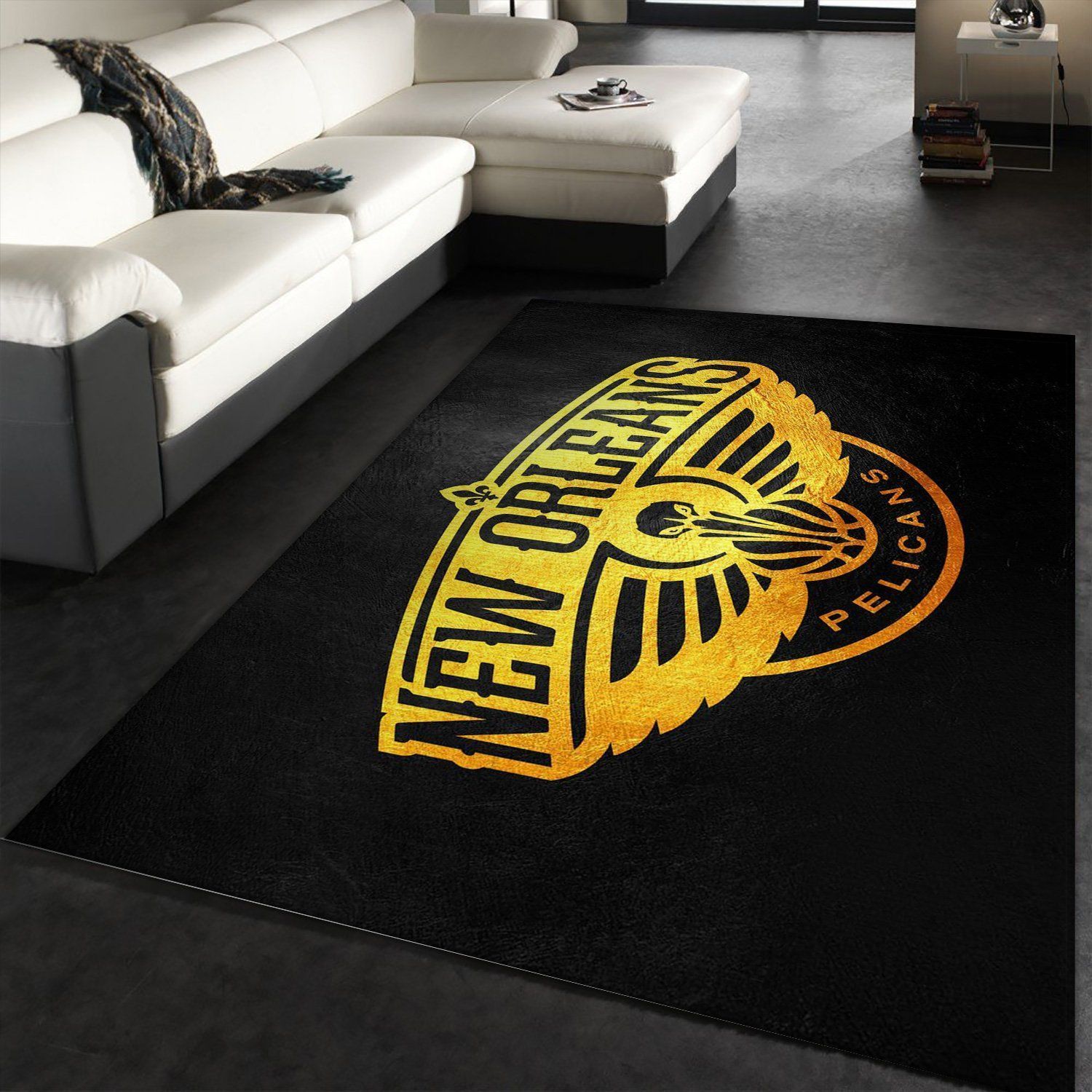 New Orleans Pelicans 5 NBA Team Logo Area Rug, Bedroom, Home Decor Floor Decor - Indoor Outdoor Rugs