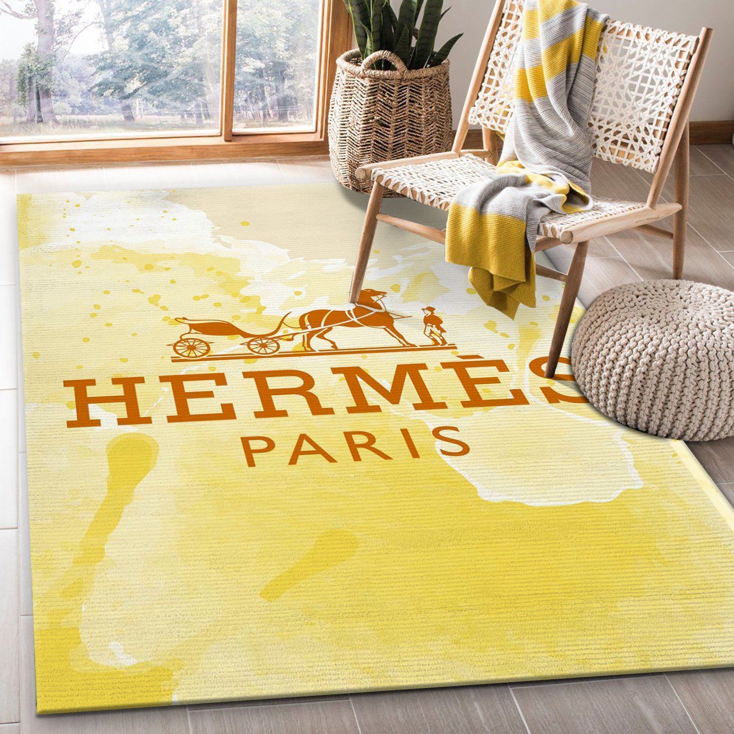 Hermes Paris Rug Living Room Rug Home Decor Floor Decor - Indoor Outdoor Rugs