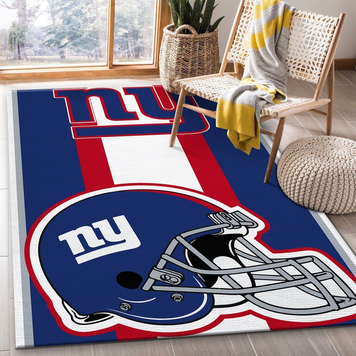 New York Giants NFL Team Logo Helmet Nice Gift Home Decor Rectangle Area Rug RER K4U7 - Indoor Outdoor Rugs