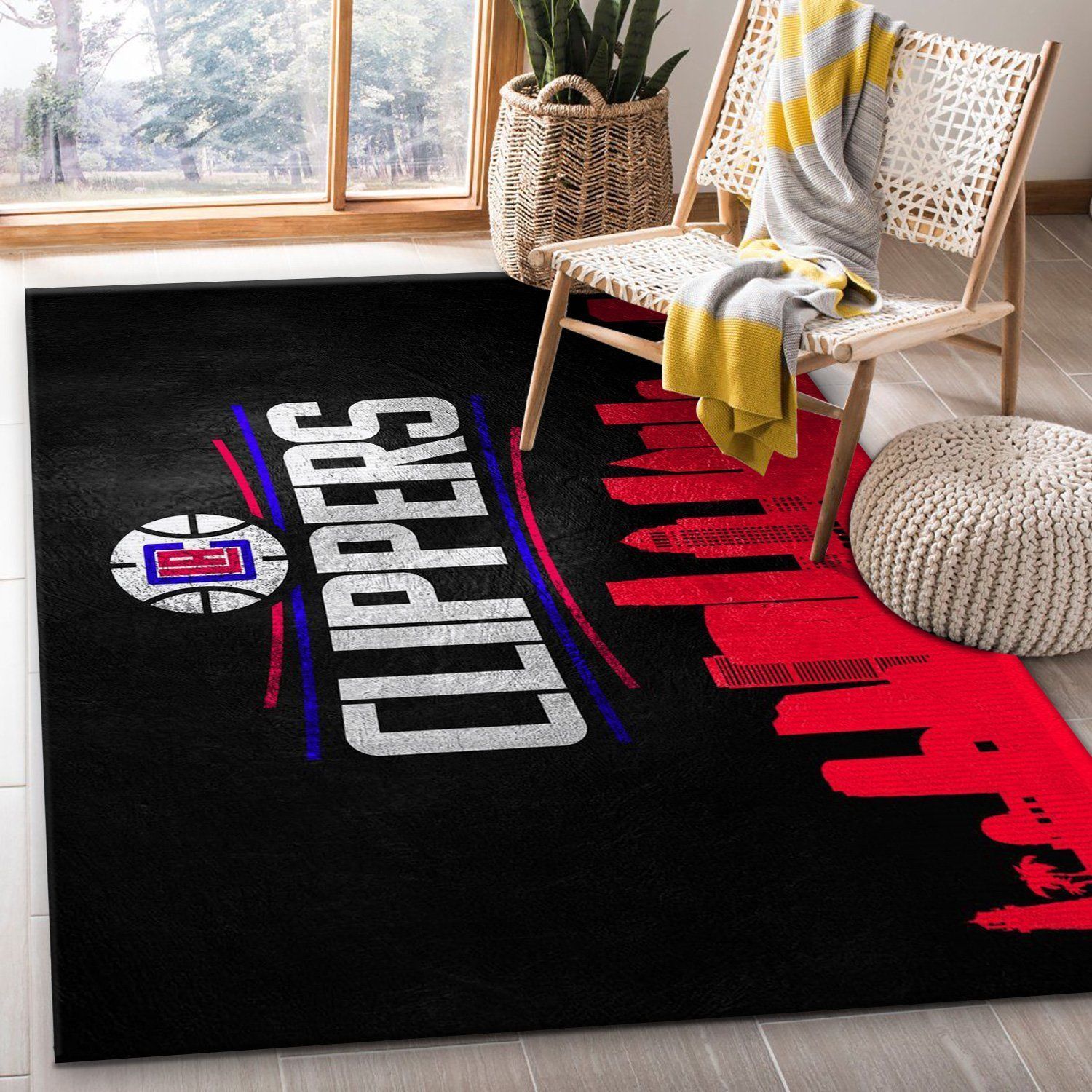 Los Angeles Clippers NBA Team Logo Area Rug, Kitchen Rug, Home US Decor - Indoor Outdoor Rugs