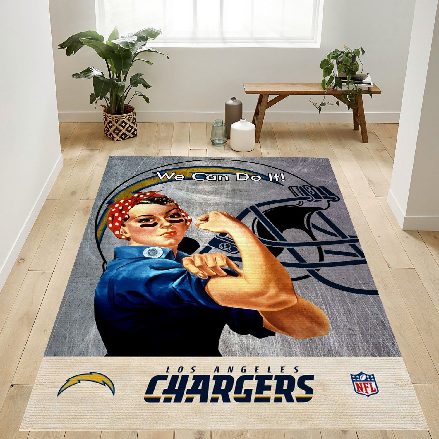 Los Angeles Chargers Nfl Logo Area Rug For Gift Bedroom Rug Home Decor Floor Decor - Indoor Outdoor Rugs