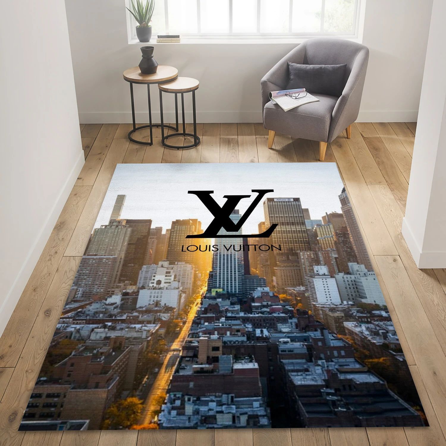 Louis Vuitton Cityscape , Bedroom Rug - Home Decor Floor Decor - Indoor Outdoor Rugs