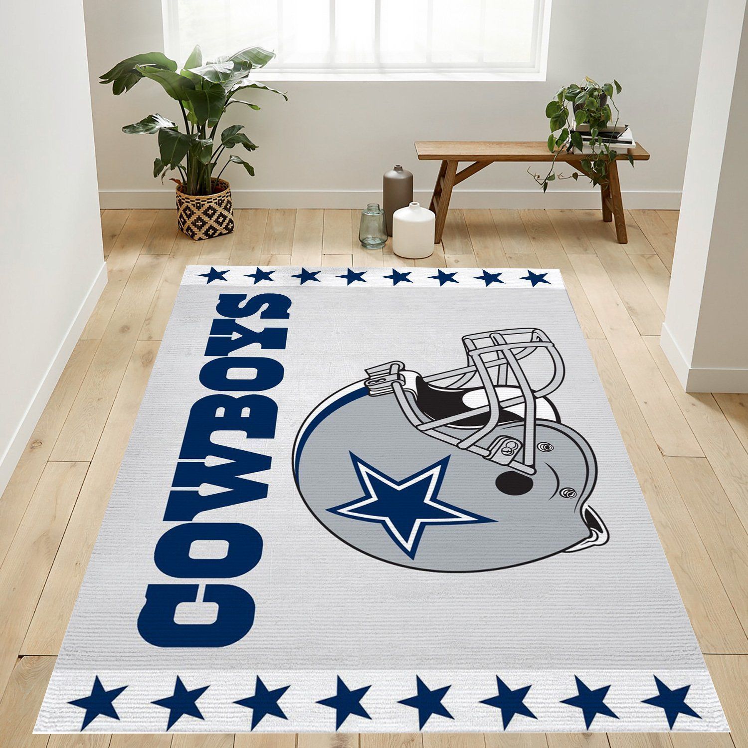 Dallas Cowboys Helmet Nfl Area Rug Living Room Rug US Gift Decor - Indoor Outdoor Rugs