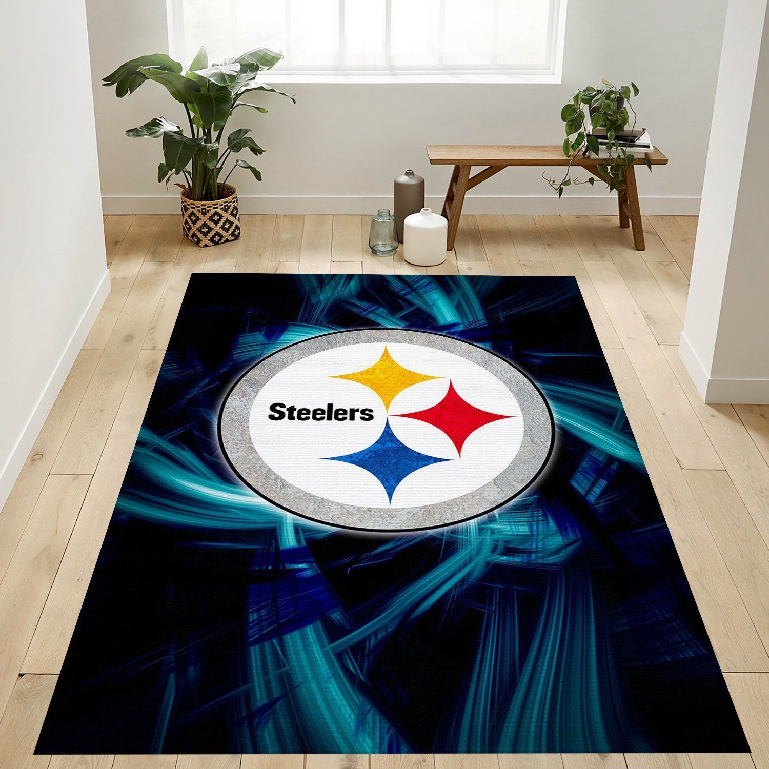 Pittsburgh Steelers Nfl Team Logo Rug Bedroom Rug Home US Decor - Indoor Outdoor Rugs