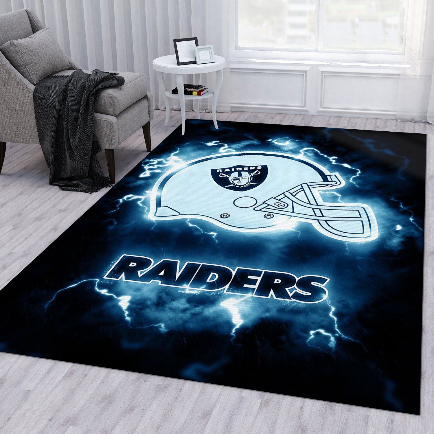 Las Vegas Raiders NFL Area Rug Bedroom Rug Christmas Gift US Decor - Indoor Outdoor Rugs