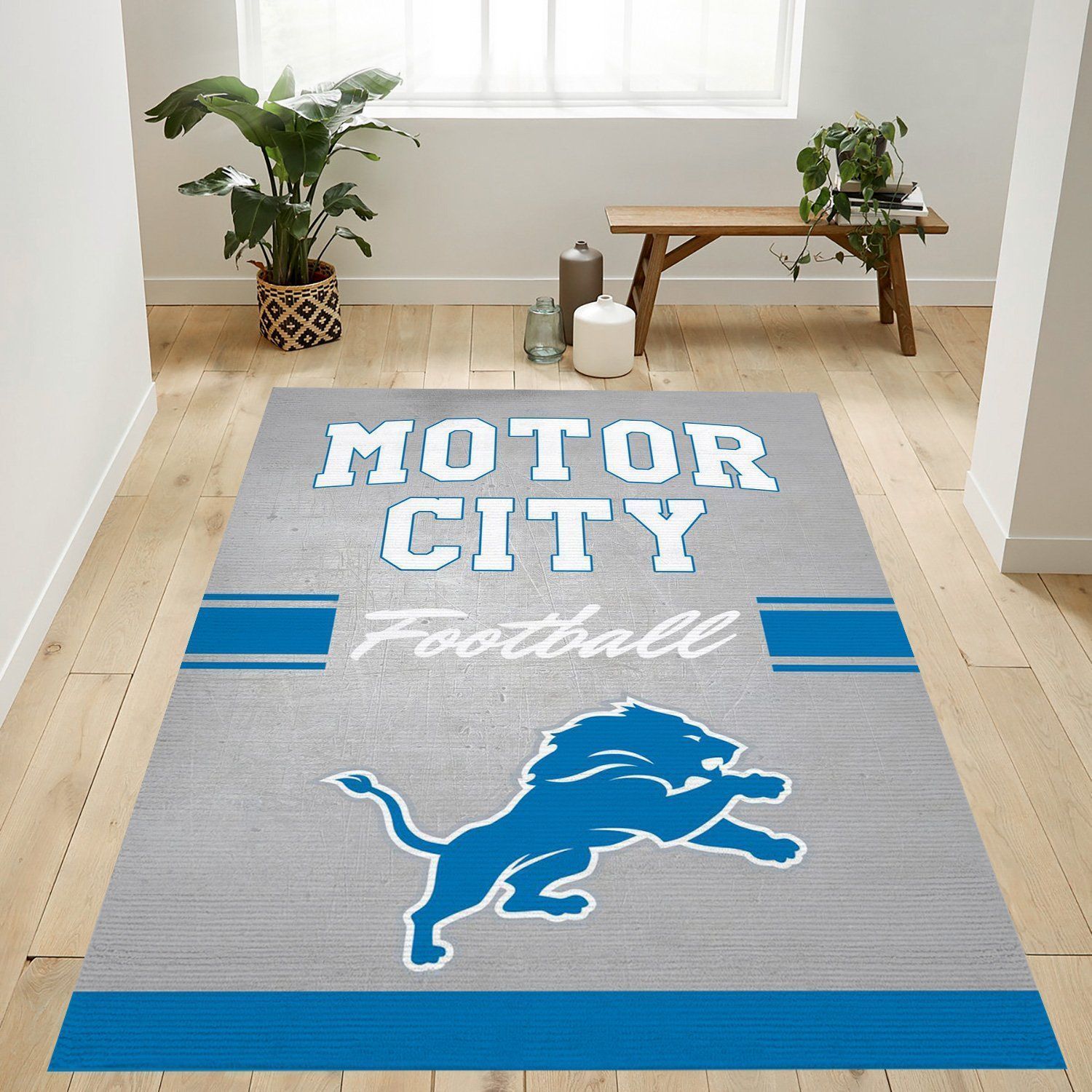 Motor City Football Nfl Logo Area Rug For Gift Living Room Rug US Gift Decor - Indoor Outdoor Rugs