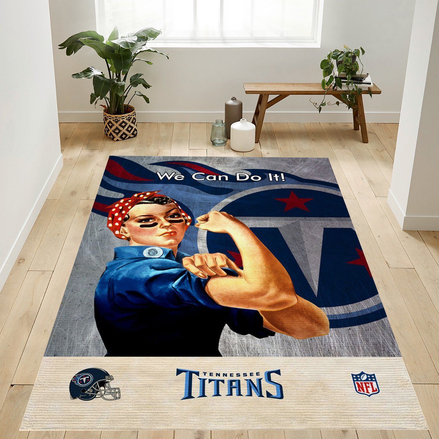 Tennessee Titans Blue Nfl Logo Area Rug For Gift Living Room Rug Home US Decor - Indoor Outdoor Rugs