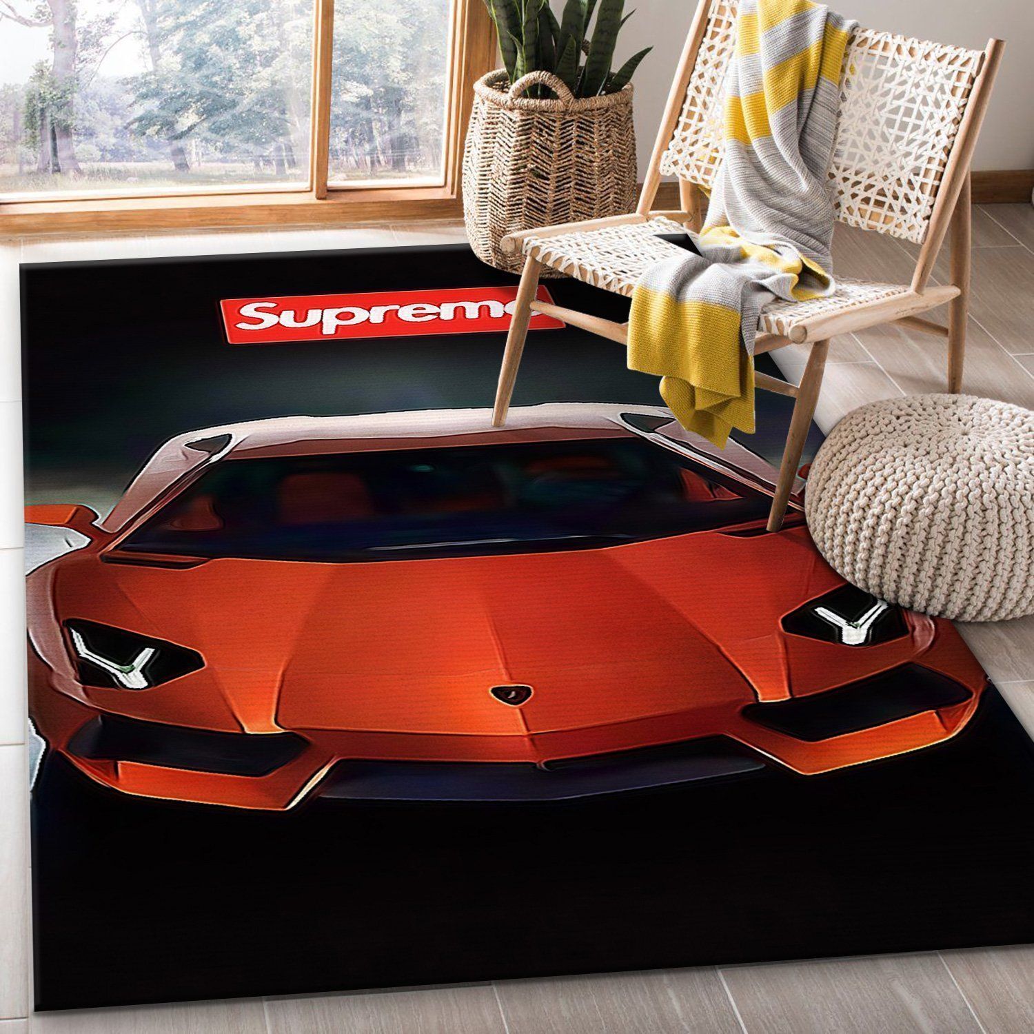 Supreme Lamborghini V3 Area Rug Bedroom Rug Home US Decor - Indoor Outdoor Rugs